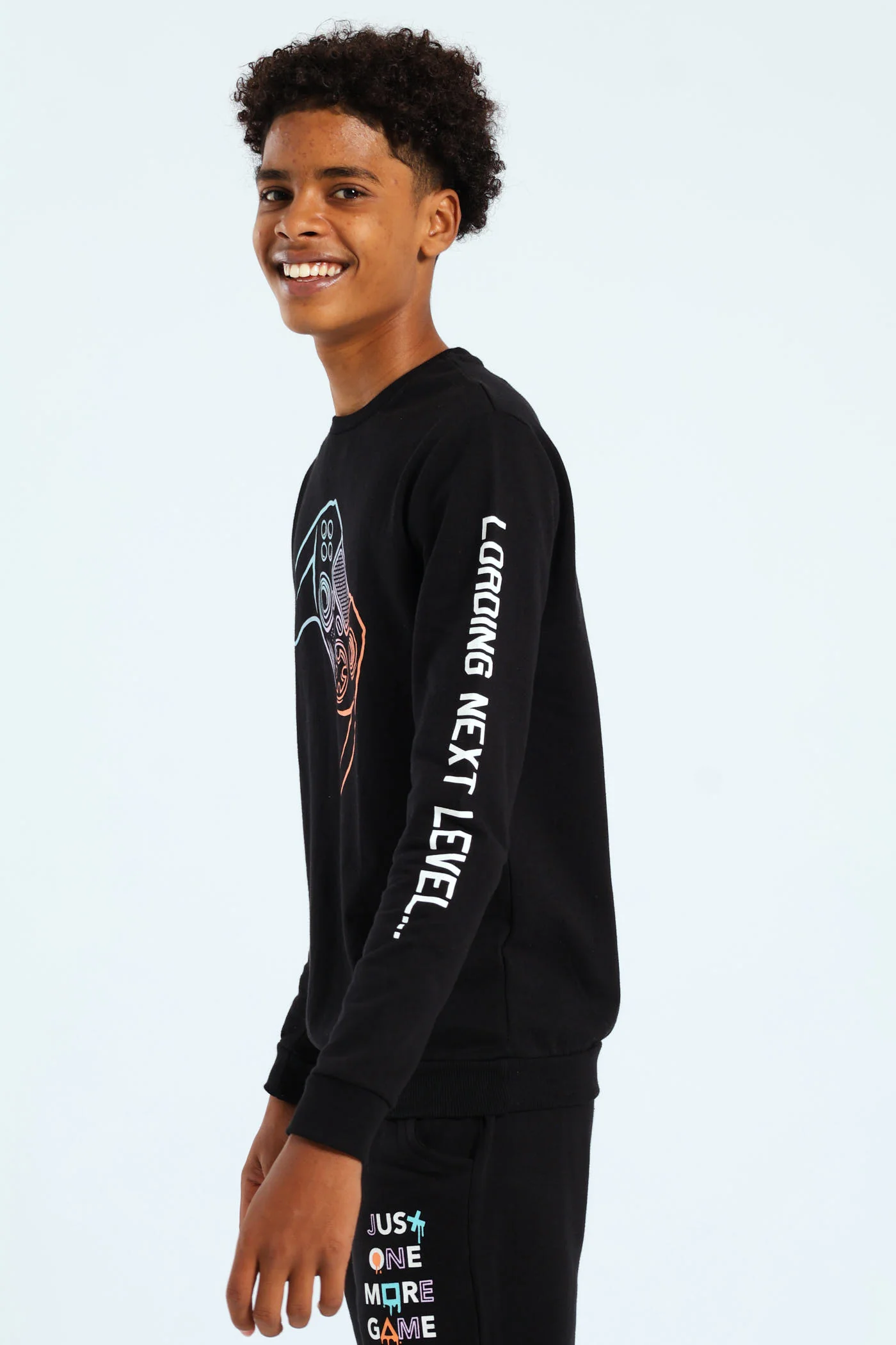 Boys Gamer Crew Top - Black - Image 3