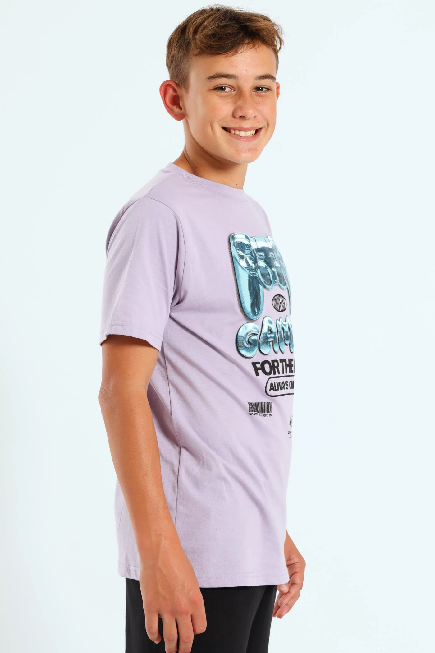 Boys Gamer Gel Print Tee - Lilac - Image 2