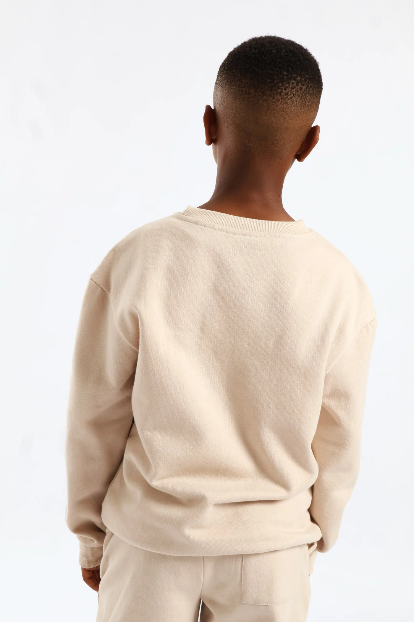 Boys Gamer Print Fleece Crew Top - Stone - Image 5