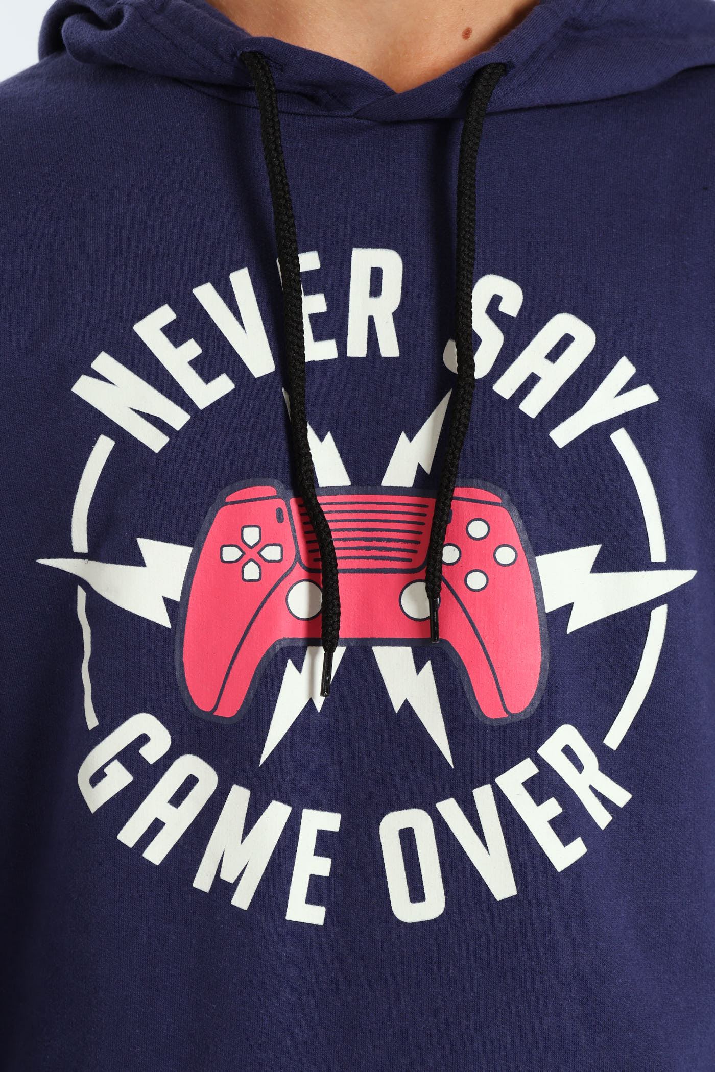 Boys Gamer Print Fleece Hoody - Navy - Image 2