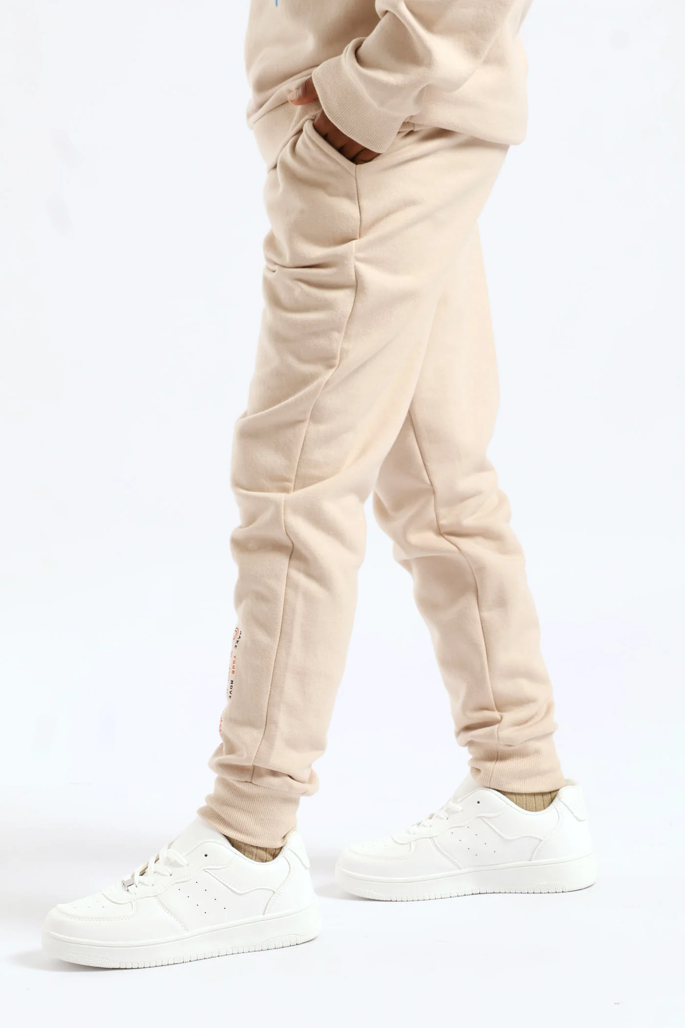Boys Gamer Print Fleece Jogger - Stone - Image 4