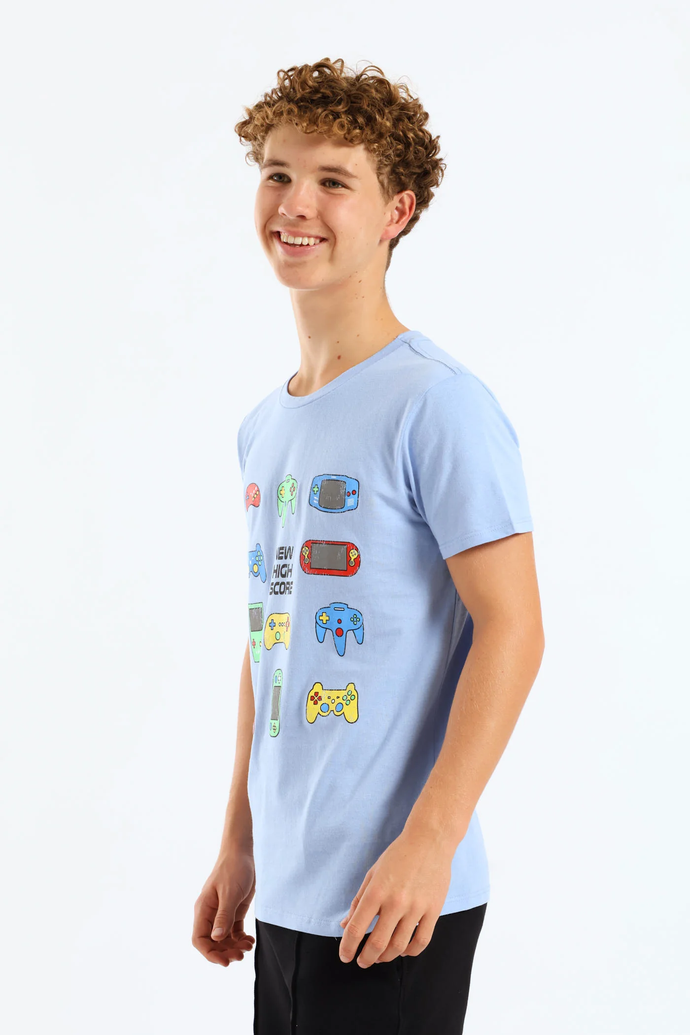 Boys Gaming Consoles Printed Tee - Blue - Image 3