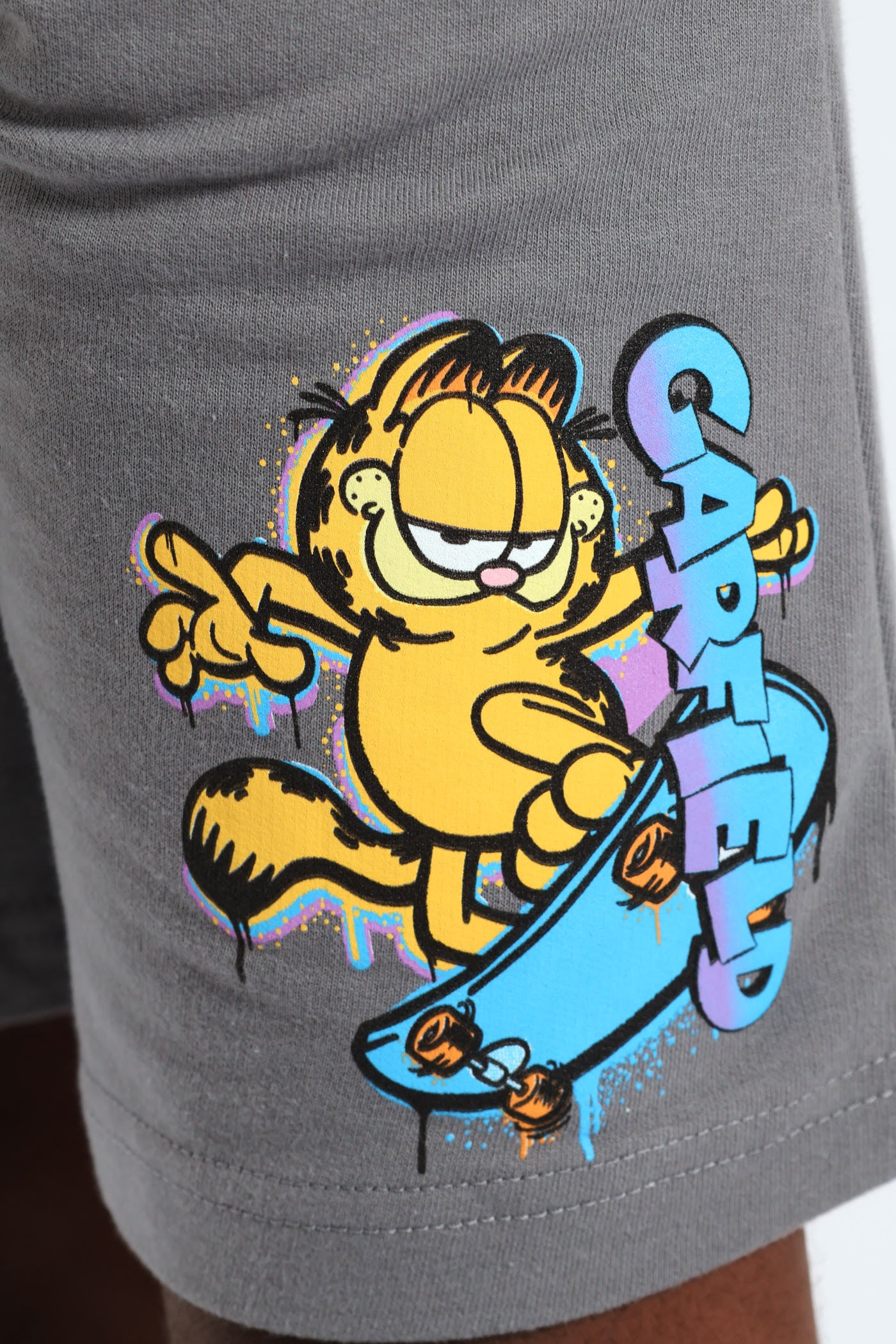 Boys Garfield Print Short - Charcoal - Image 3