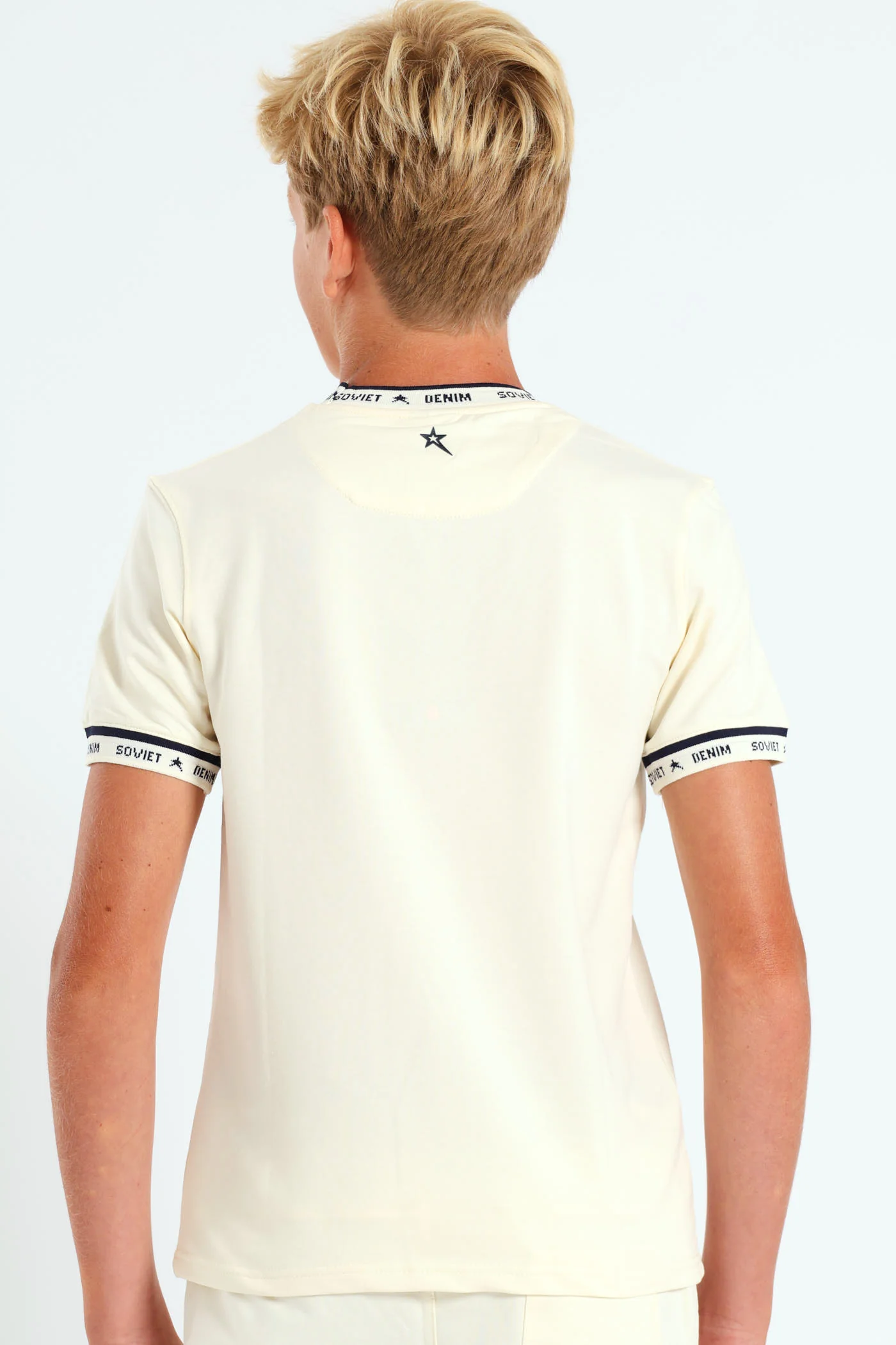 Boys Glide Crew Neck Tee - Cream - Image 3