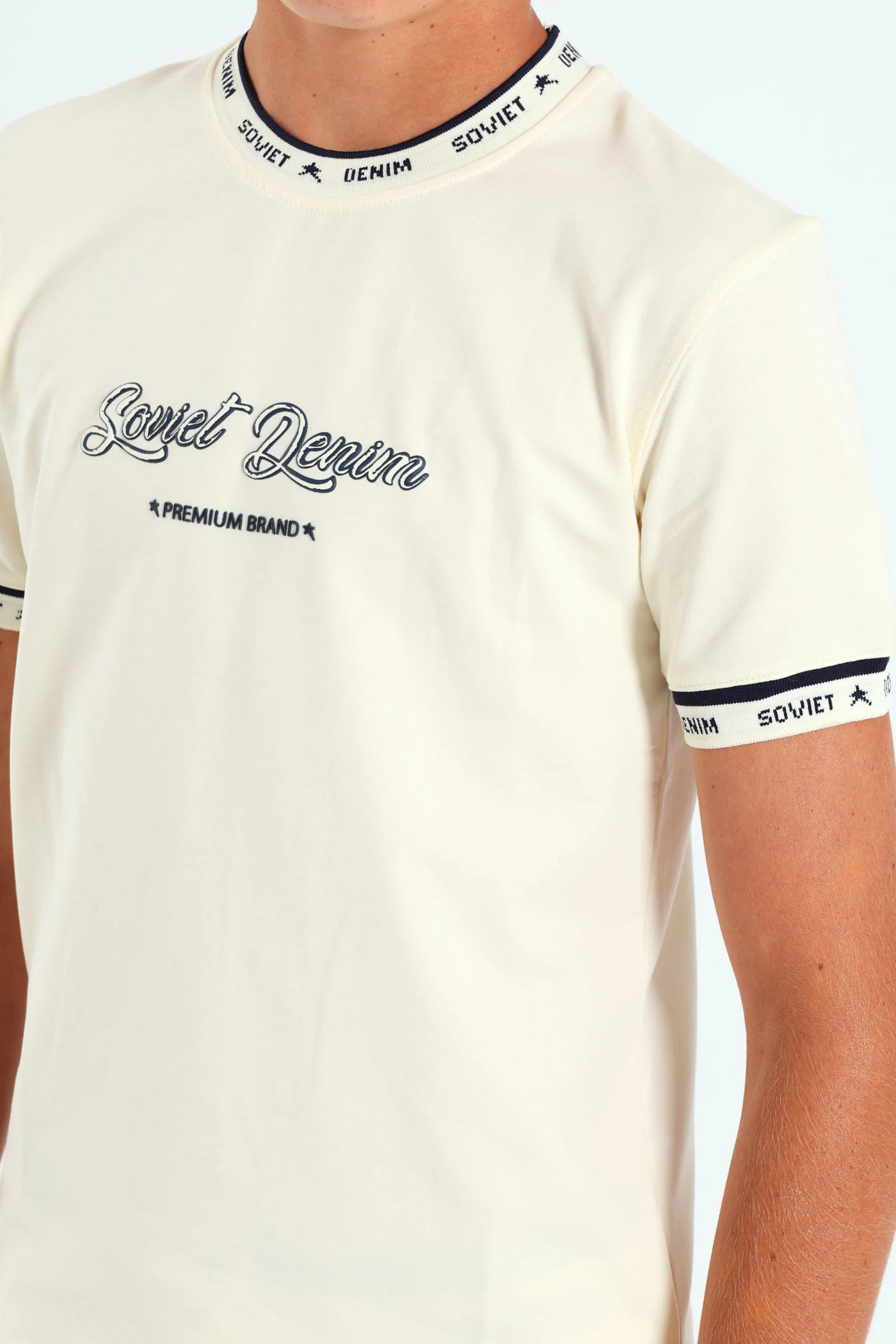 Boys Glide Crew Neck Tee - Cream - Image 4