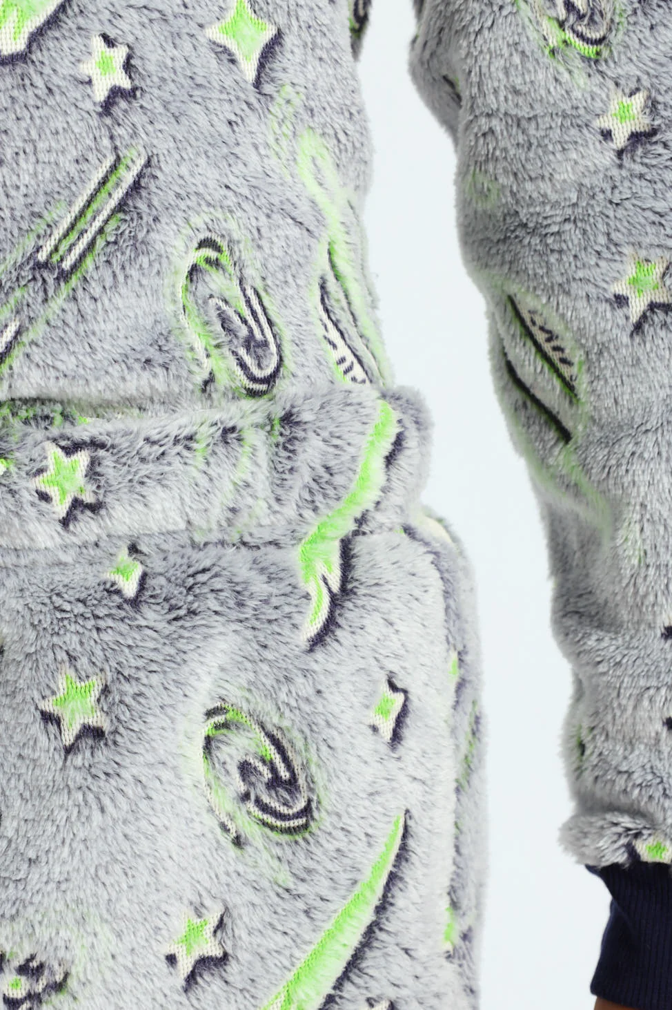 Boys Glow In The Dark Space Long Sleeve Sleep Set - Navy/Grey - Image 2