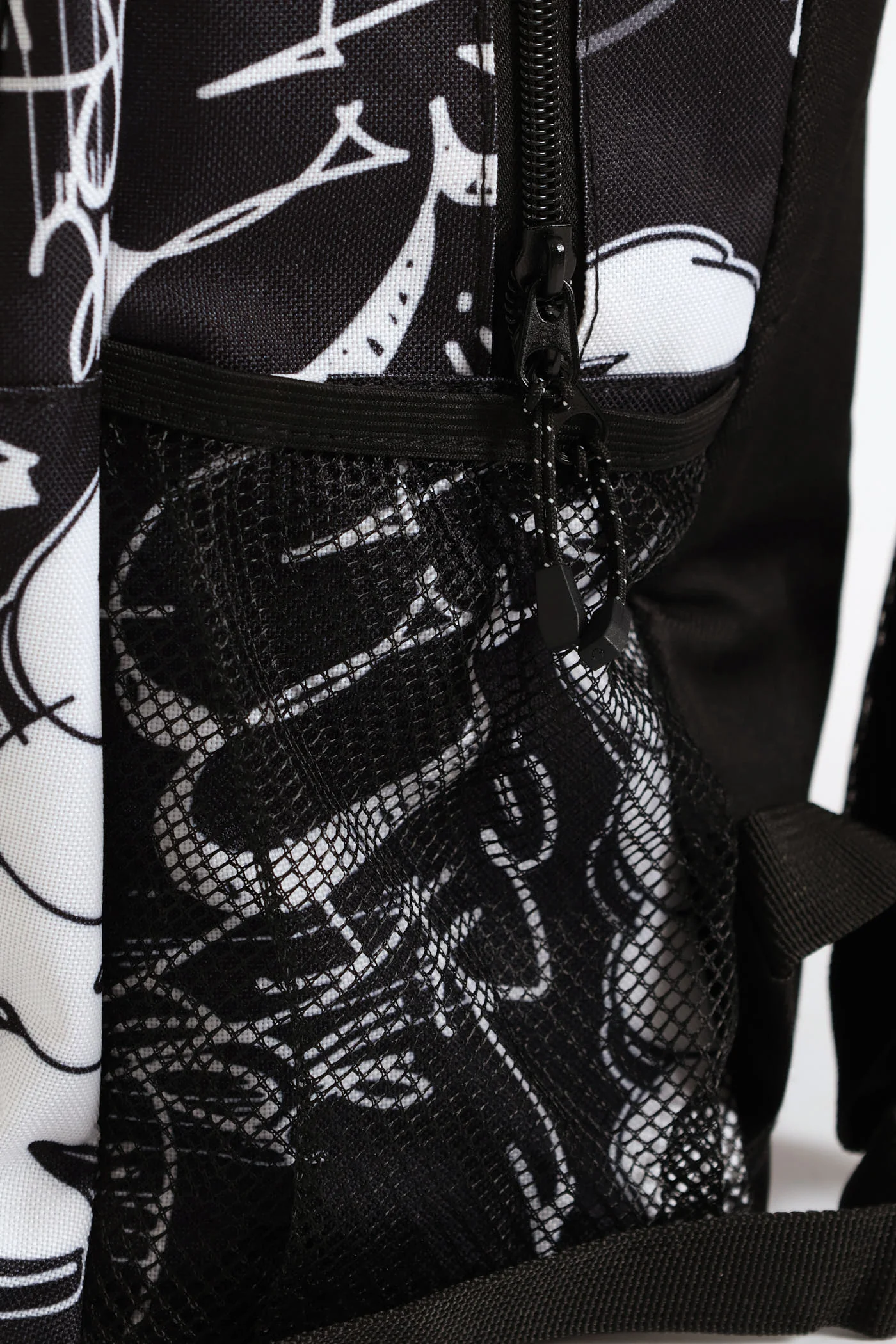 Boys Graffiti Backpack - Black/White - Image 5
