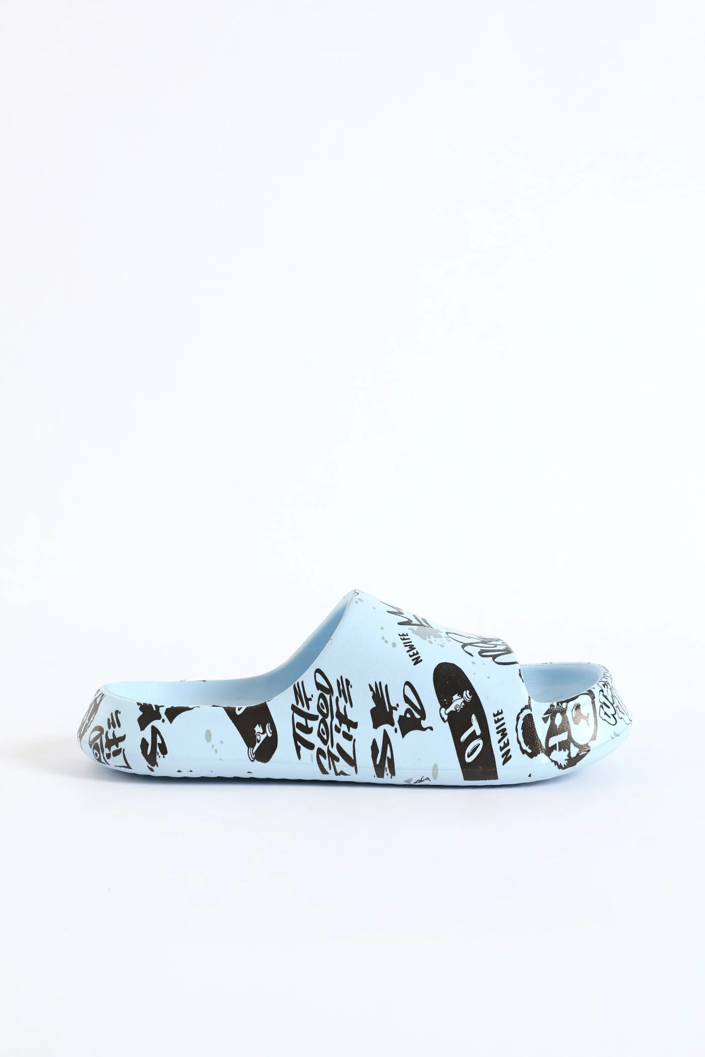 Boys Graffiti Print Slide - Blue - Image 3