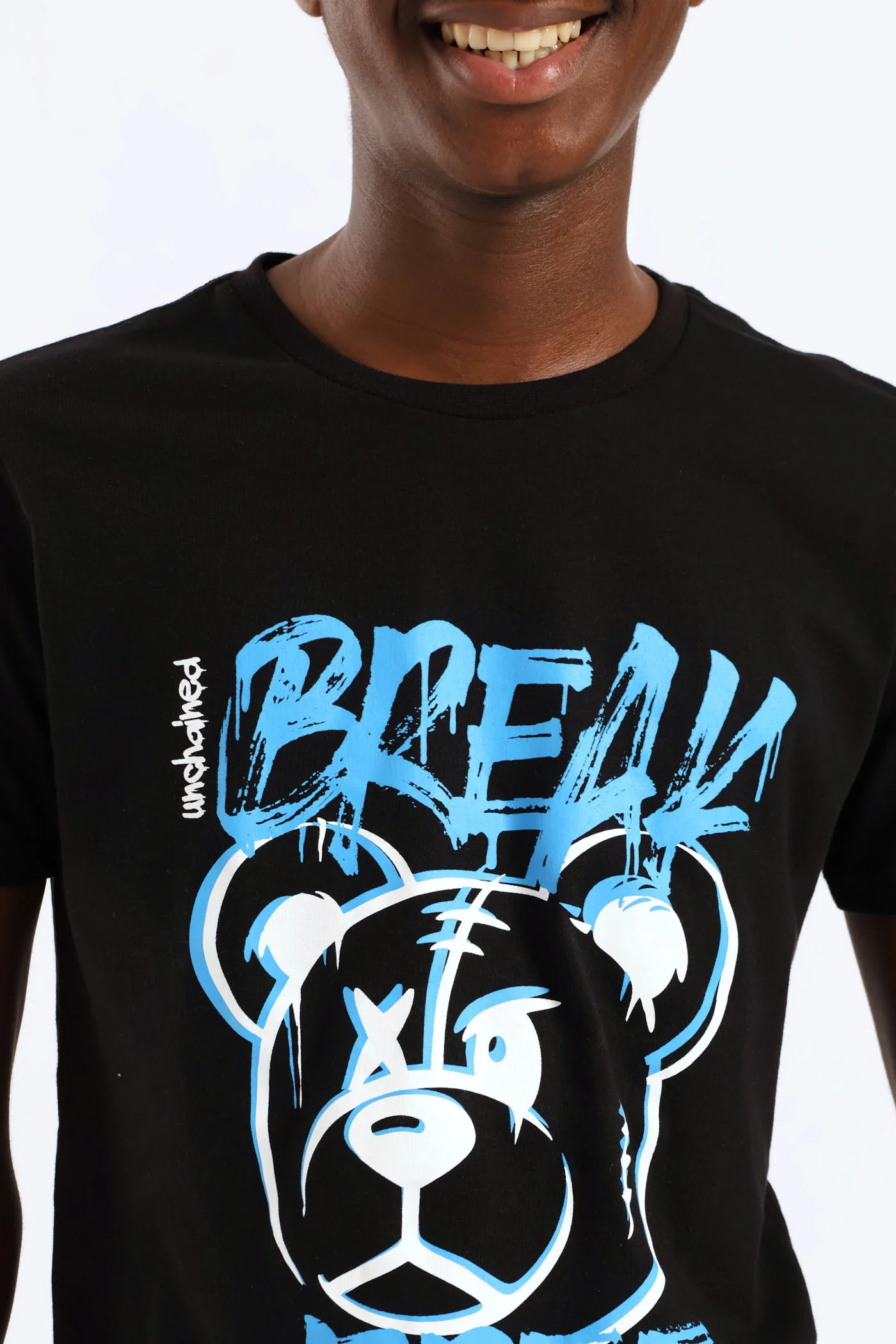 Boys Graffiti Teddy Print Tee - Black - Image 2