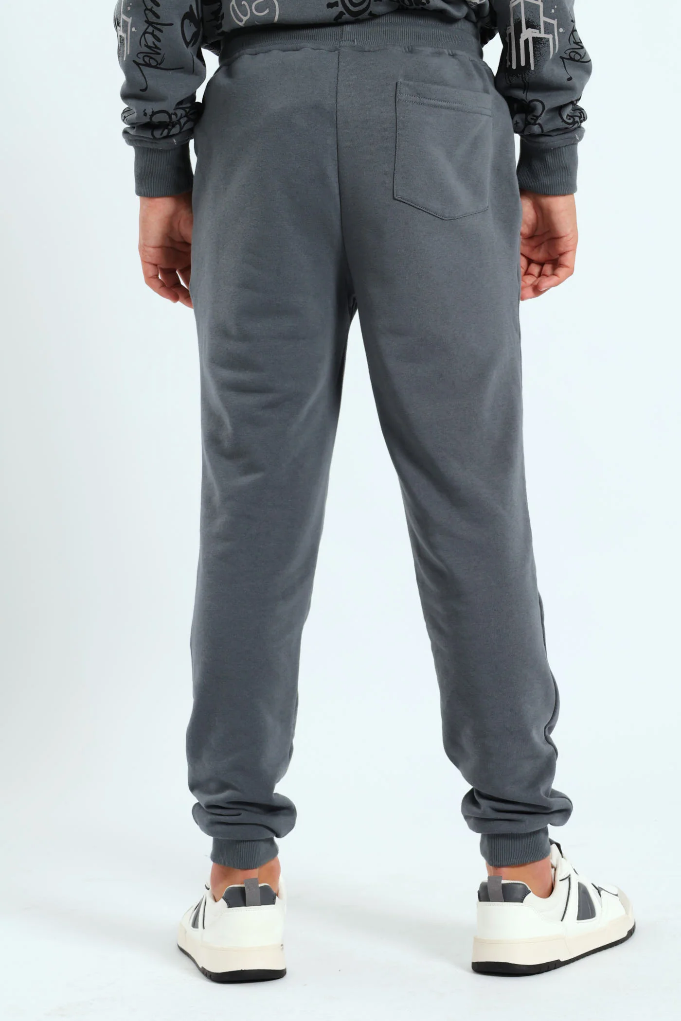Boys Graffiti Print Jogger - Charcoal - Image 4
