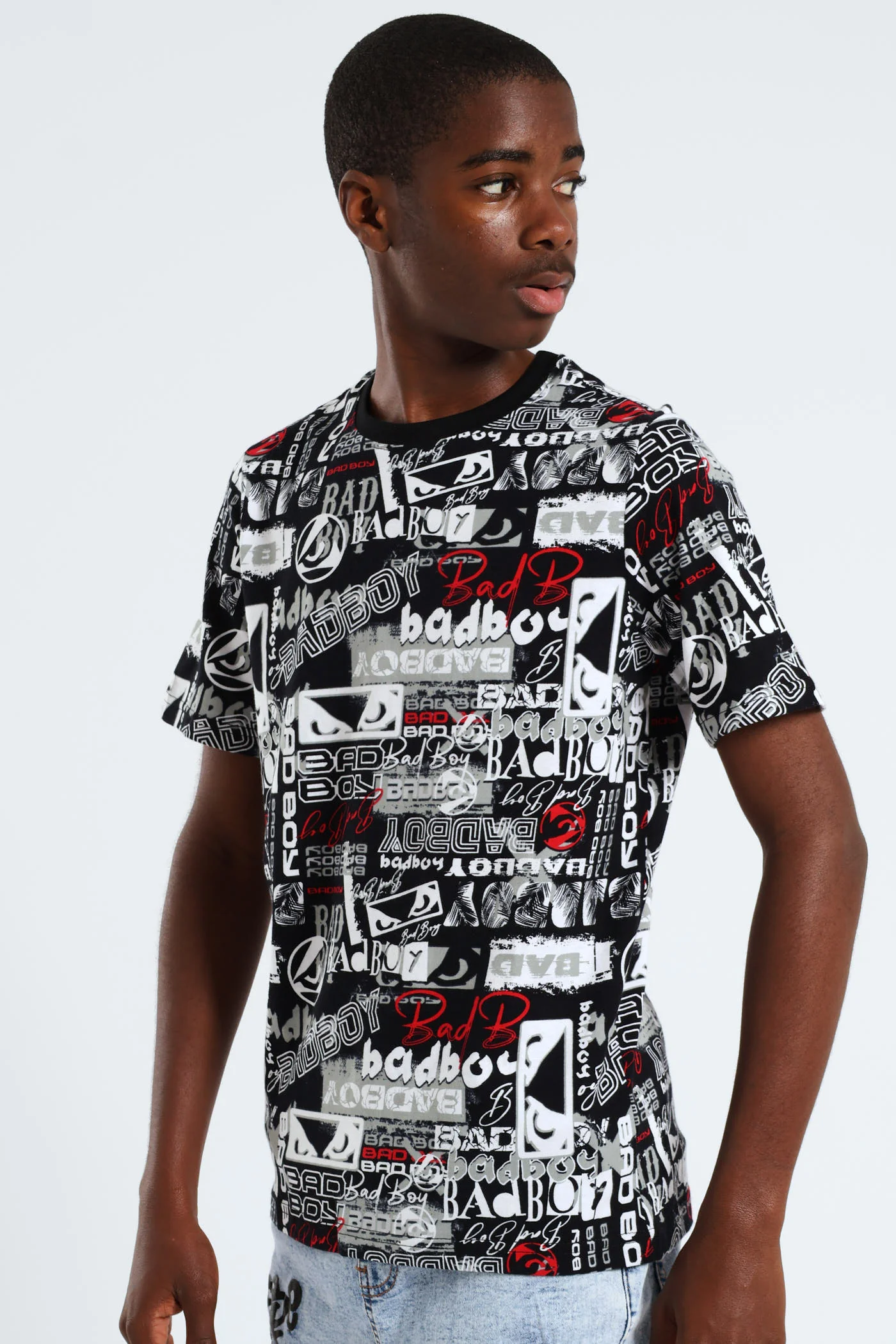 Boys Grafitti Print Tee - Black - Image 2