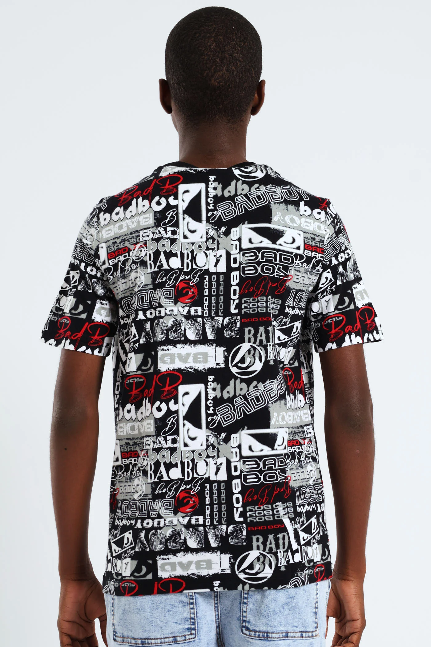 Boys Grafitti Print Tee - Black - Image 3