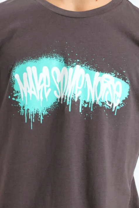 Boys Grafitti Printed Tee - Charcoal - Image 4
