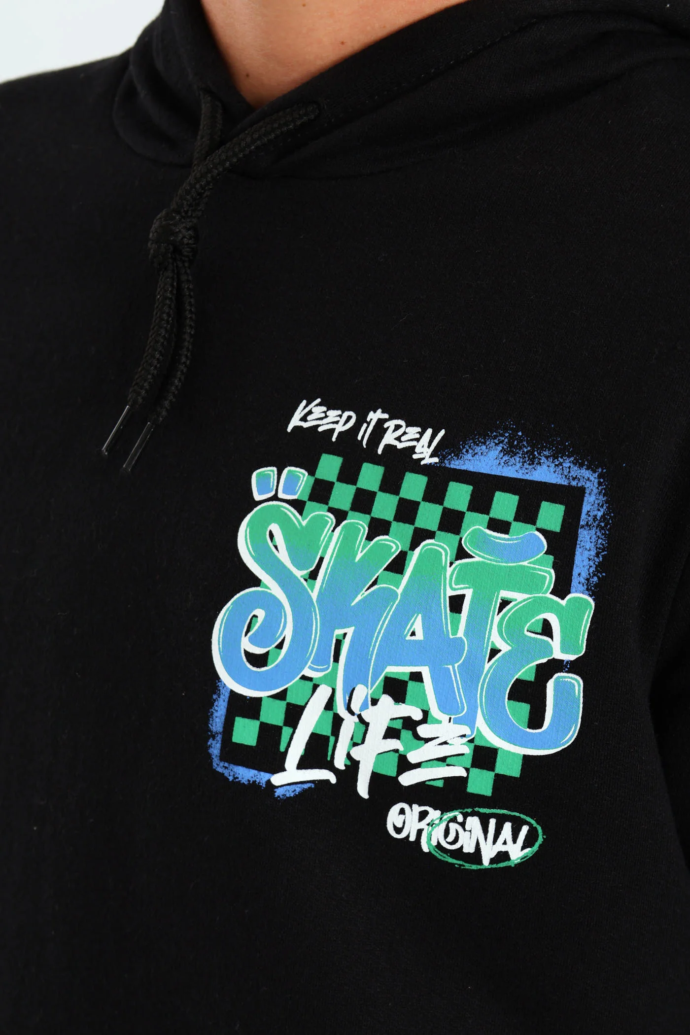 Boys Graffiti Skate Hoody - Black - Image 3