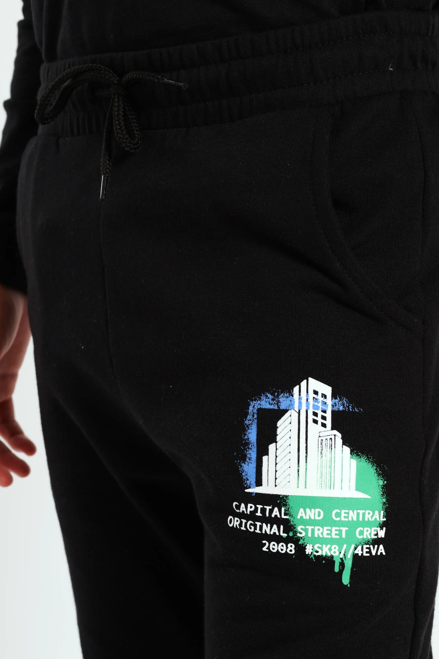 Boys Graffiti Skate Jogger - Black - Image 2