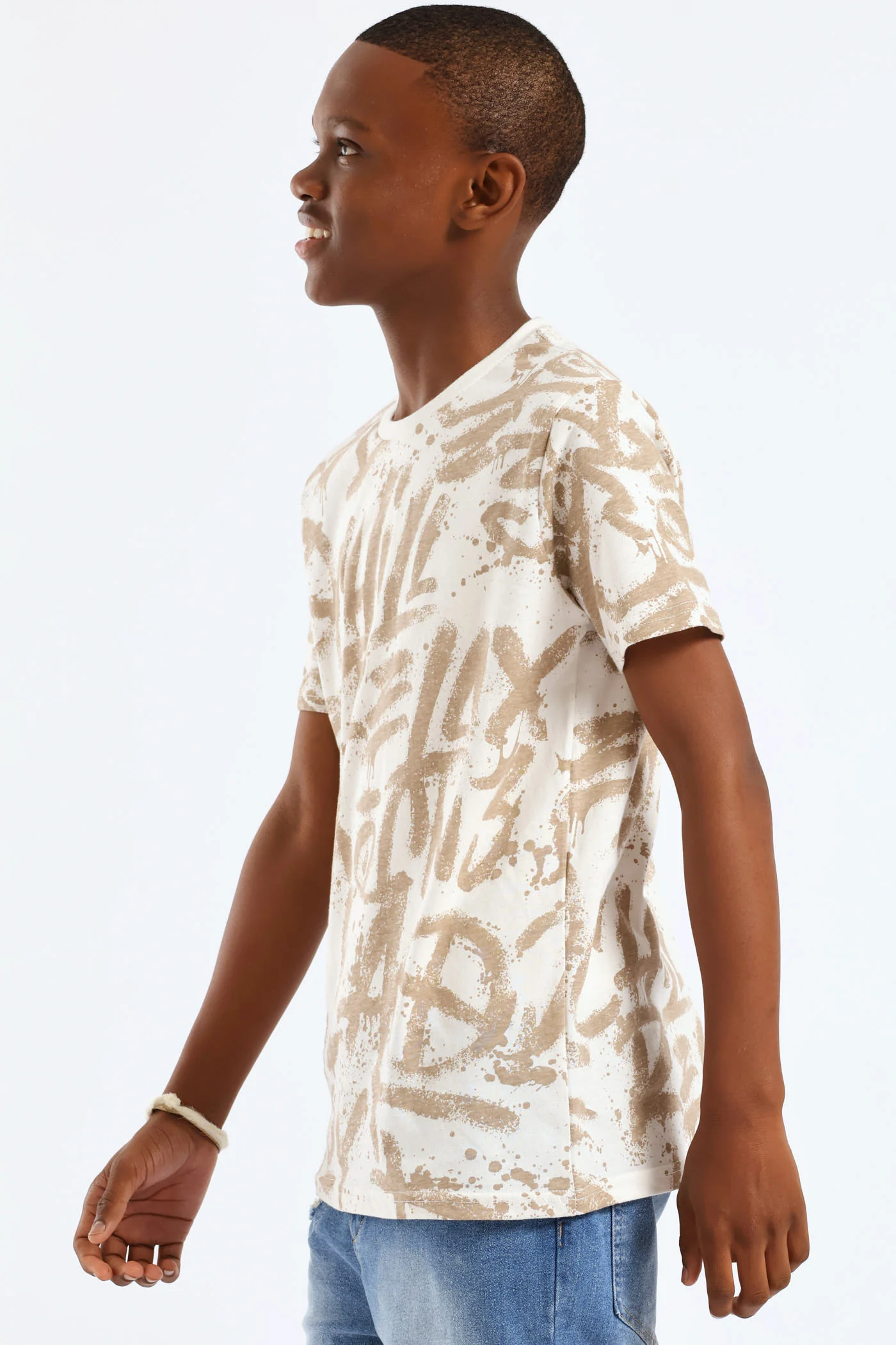 Boys Grafitti T-Shirt - Cream - Image 3