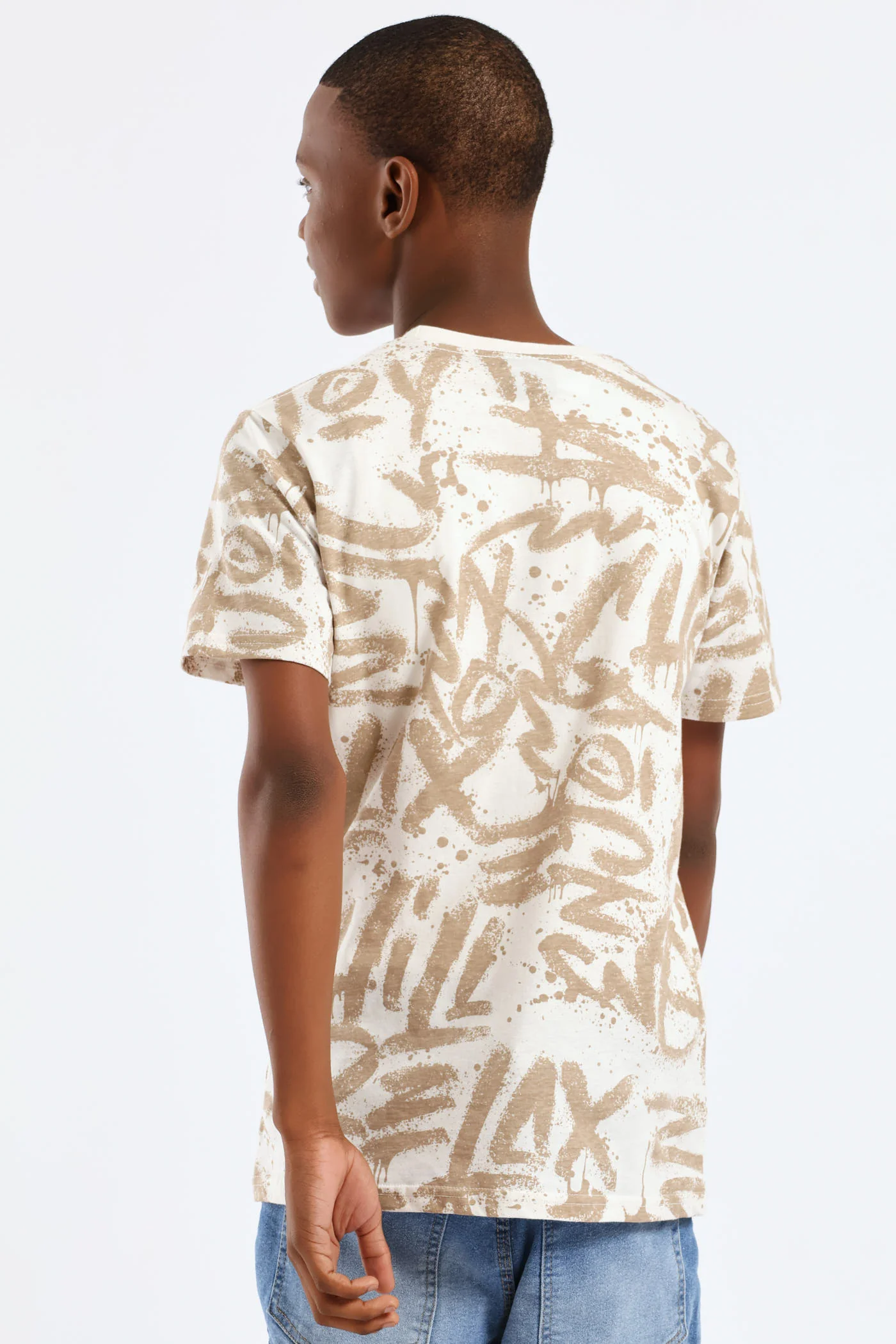 Boys Grafitti T-Shirt - Cream - Image 4