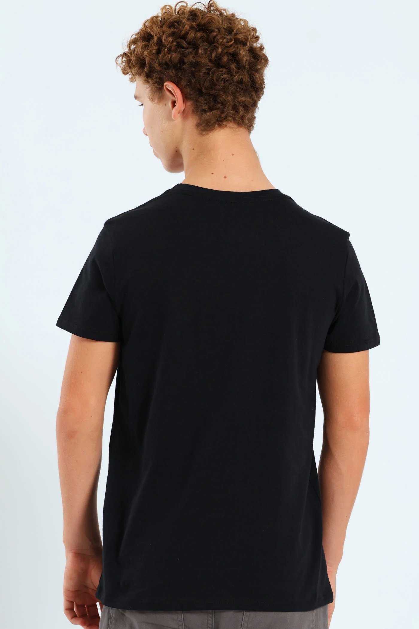 Boys Grid Basketball Print Tee - Black - Image 4