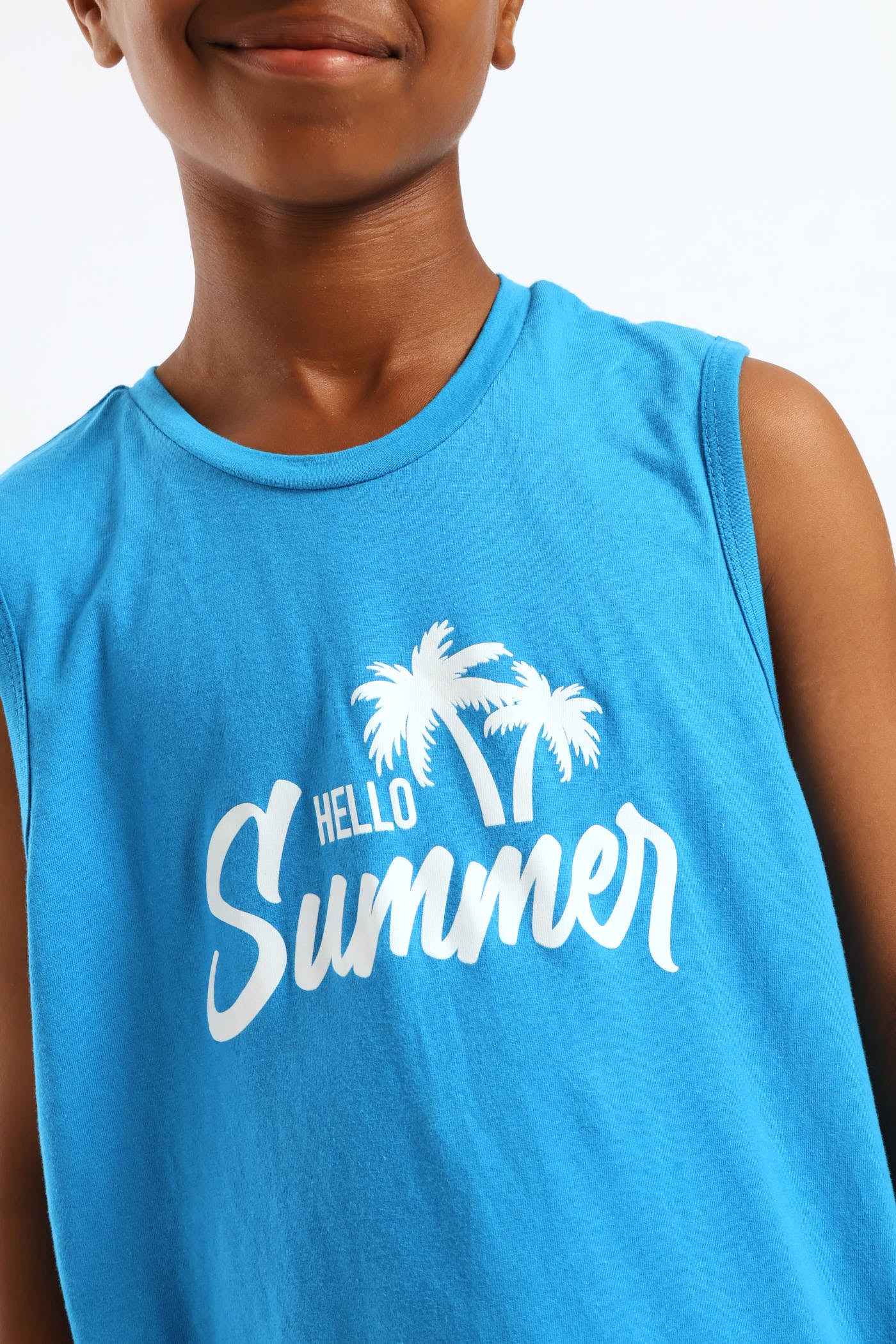 Boys Hello Summer Sleeveless Sleep Set - Blue - Image 6