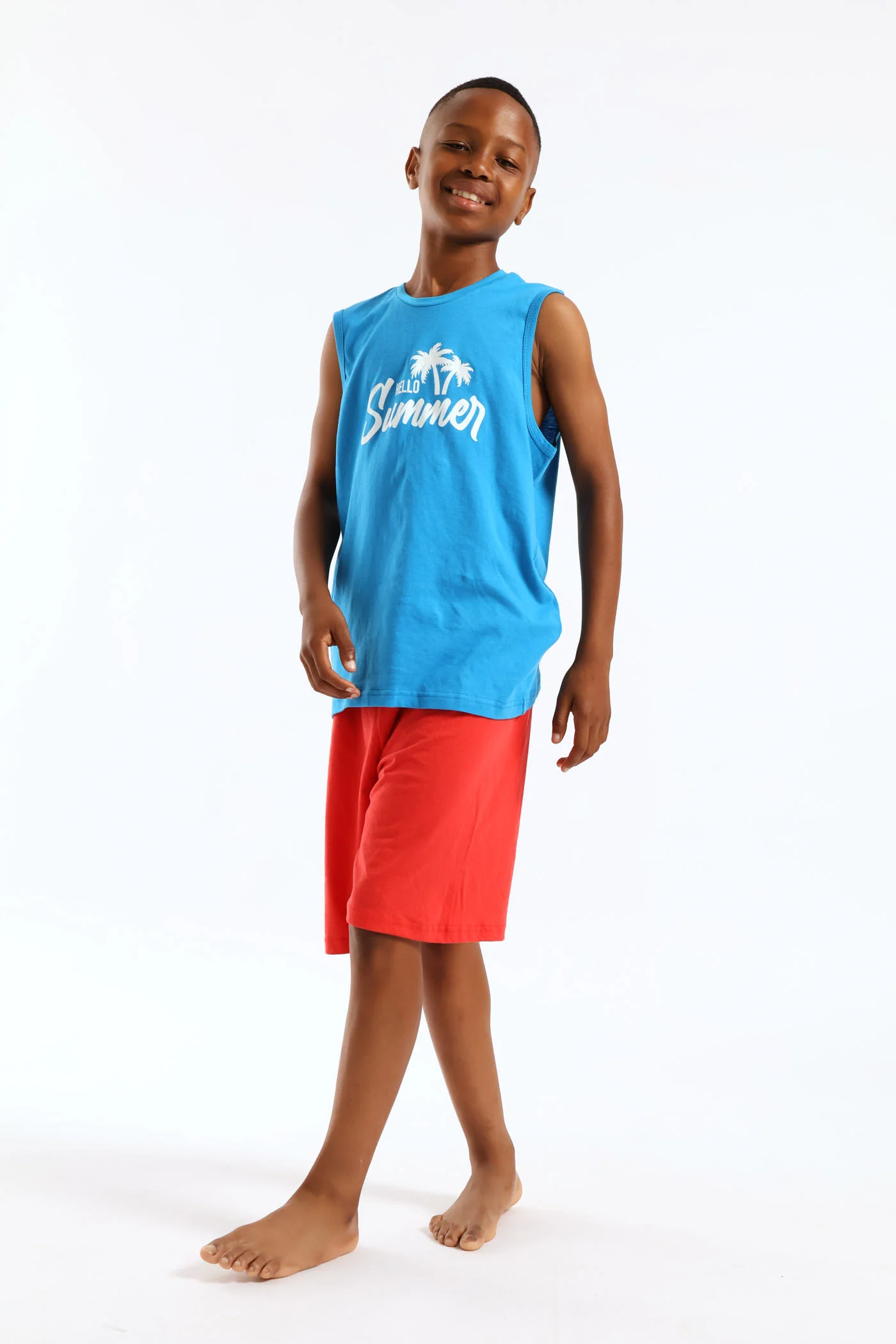 Boys Hello Summer Sleeveless Sleep Set - Blue - Image 8