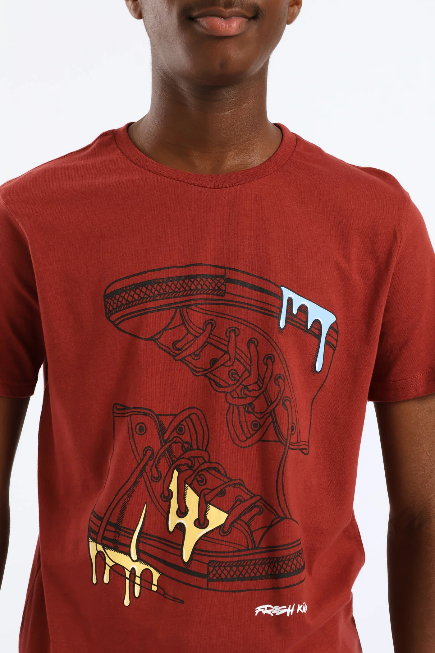Boys High Tops Print Tee - Rust - Image 2