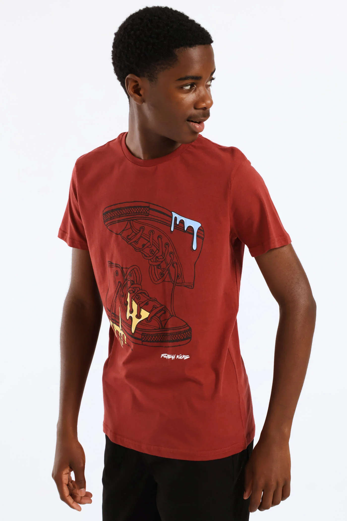 Boys High Tops Print Tee - Rust - Image 3