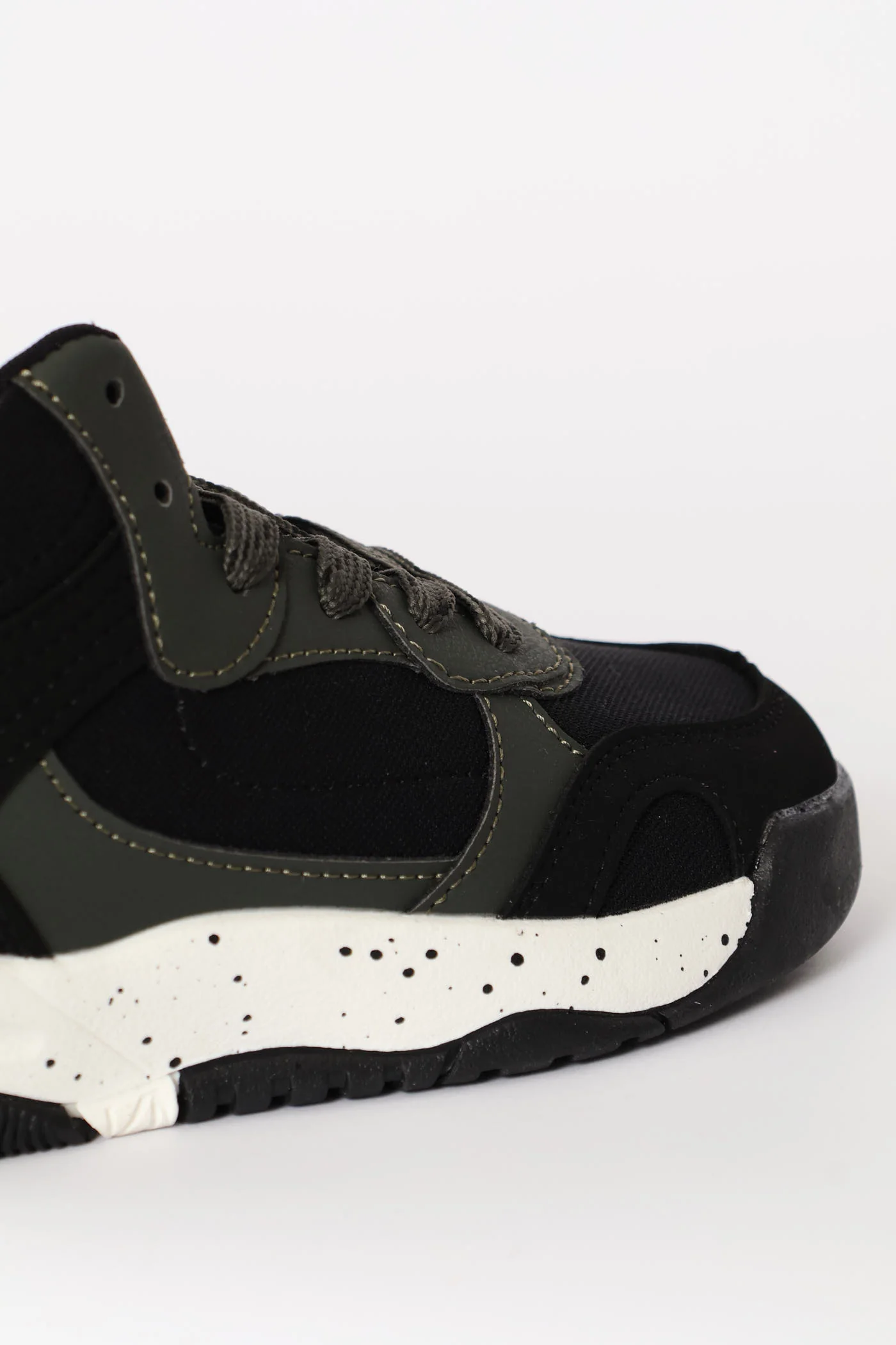 Boys Hitop Sneaker - Black/Olive - Image 2