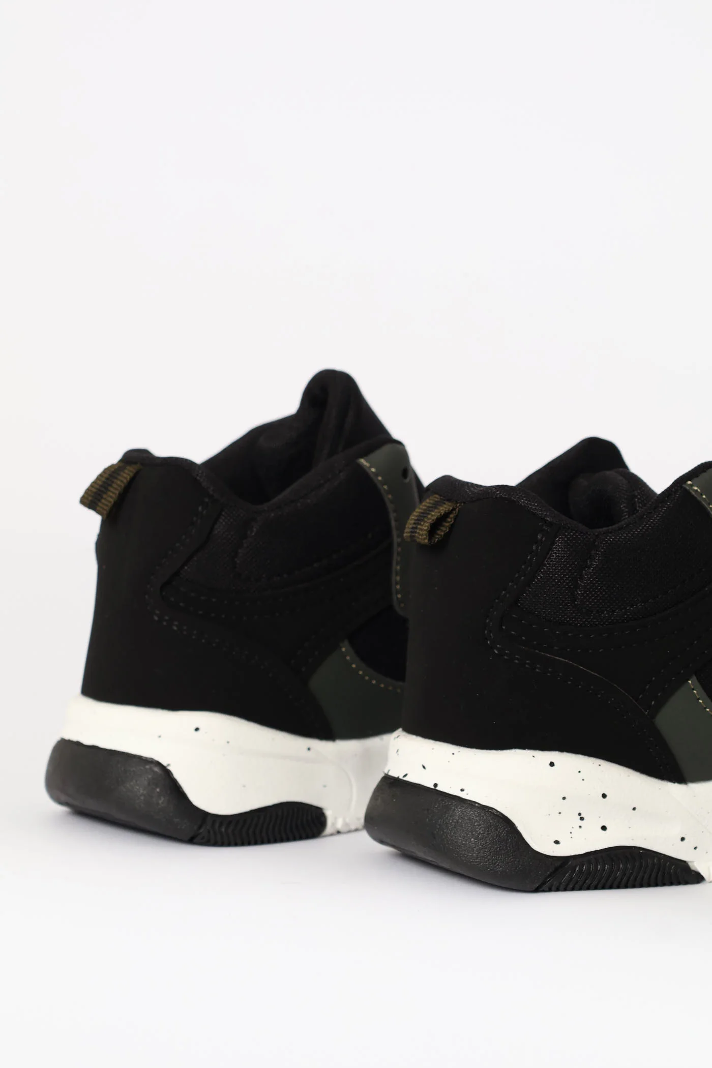 Boys Hitop Sneaker - Black/Olive - Image 3