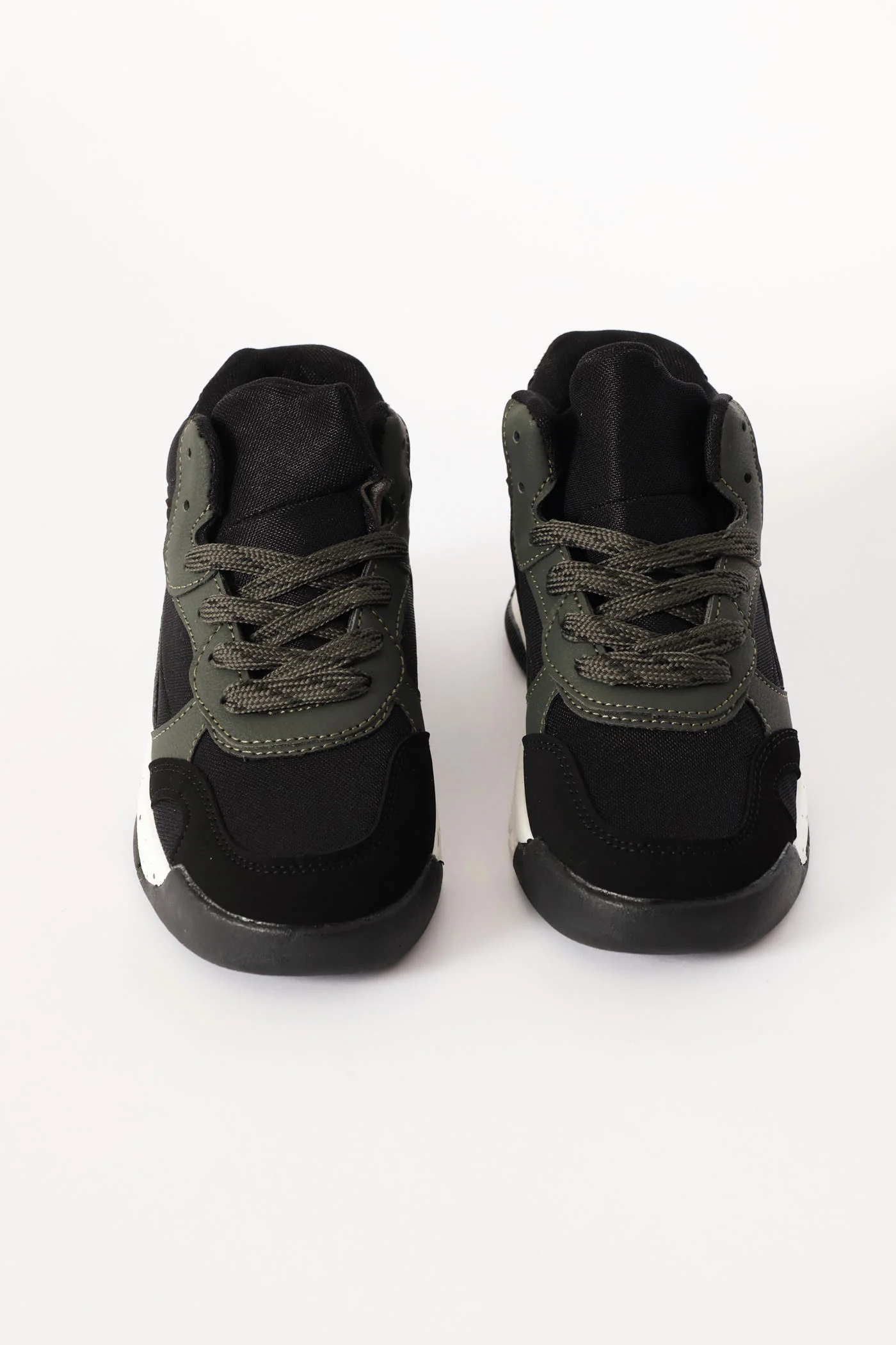 Boys Hitop Sneaker - Black/Olive - Image 4