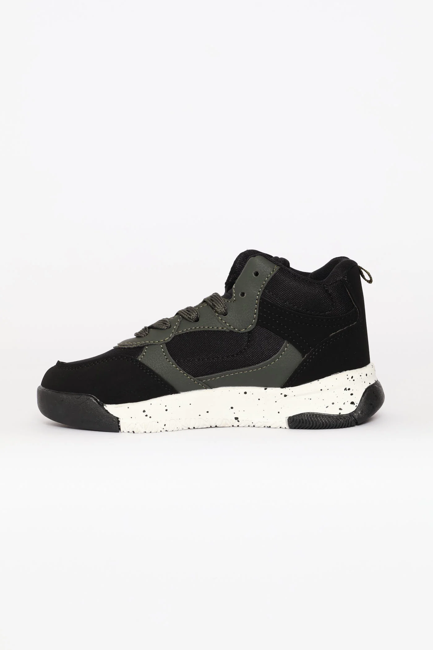 Boys Hitop Sneaker - Black/Olive - Image 7