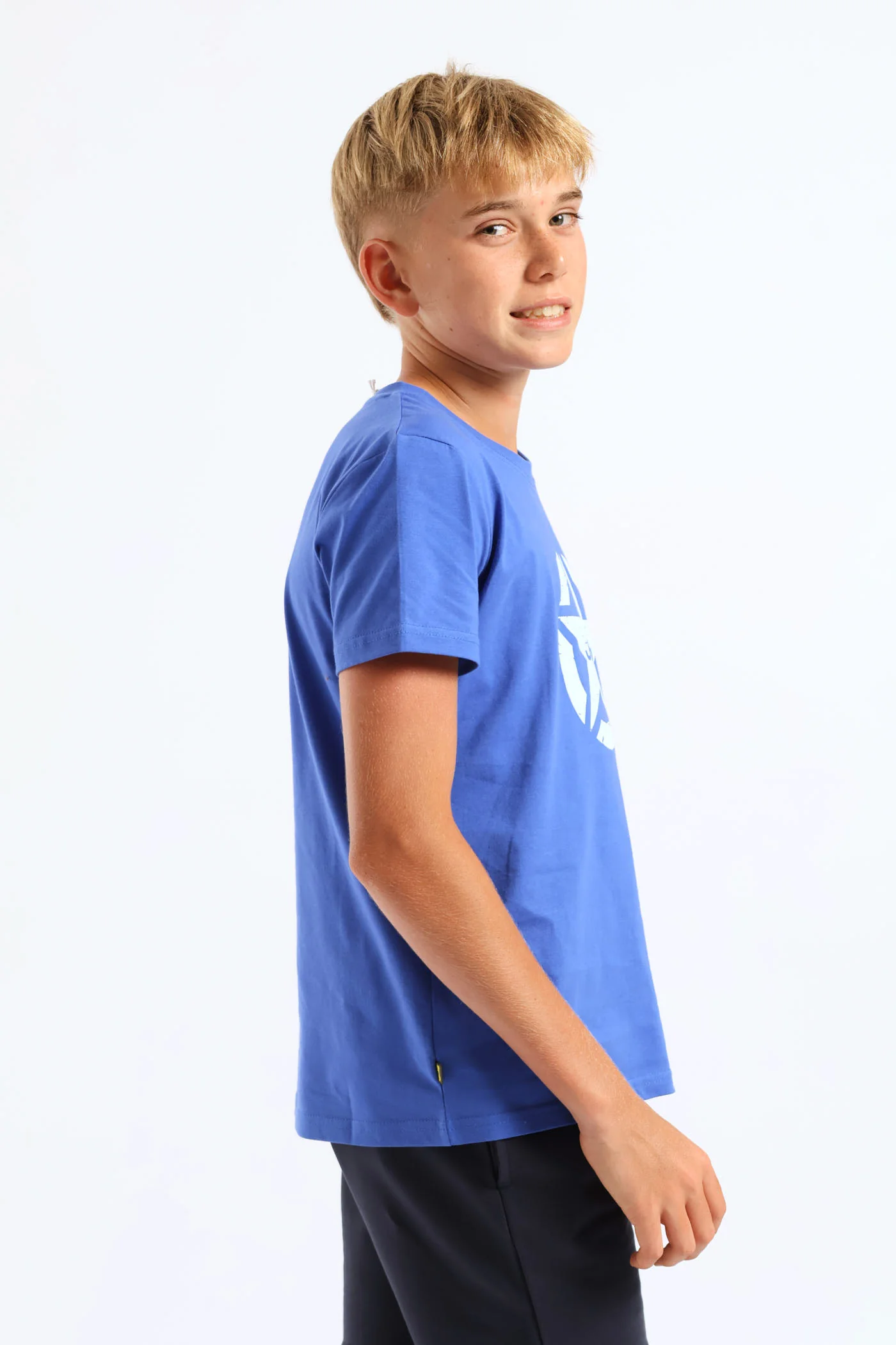 Boys Icon Star Logo Tee - Blue - Image 4