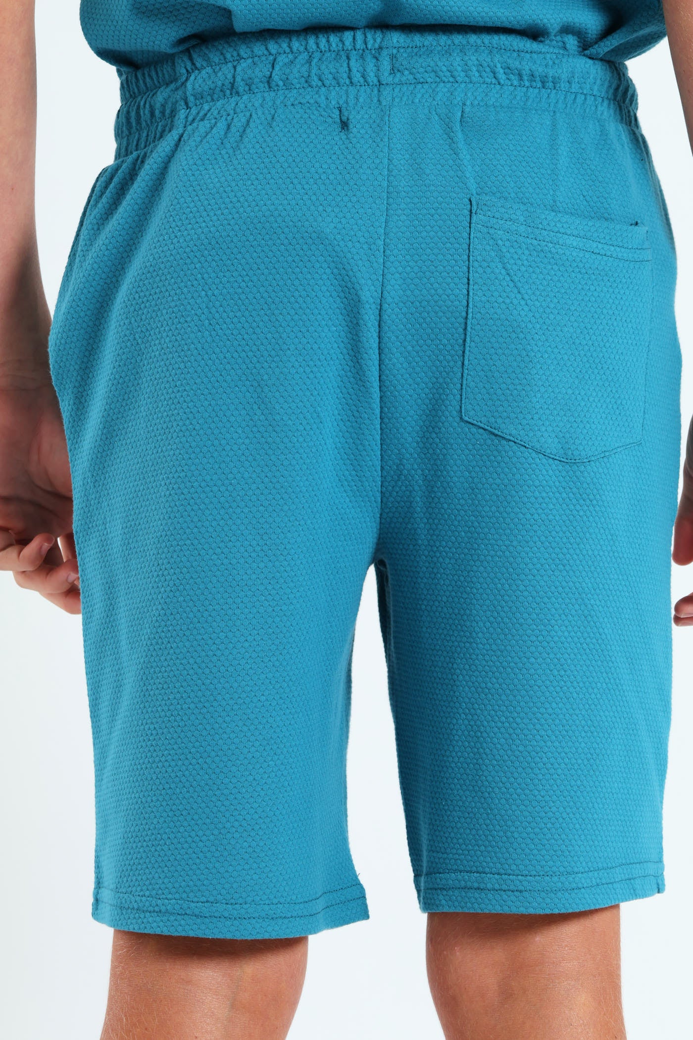 Boys Jacquard Shorts - Teal - Image 3