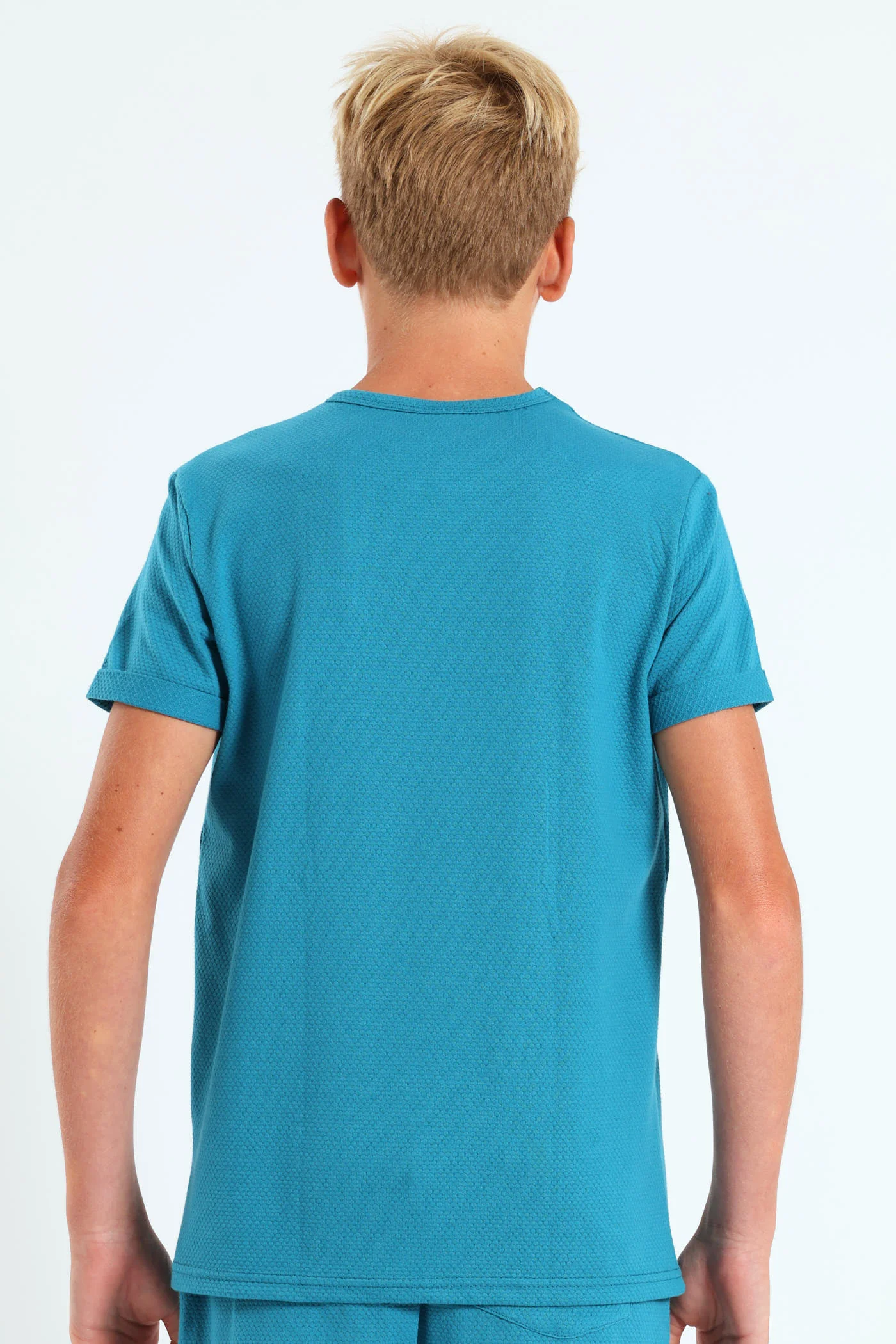 Boys Jacquard Tee - Teal - Image 4