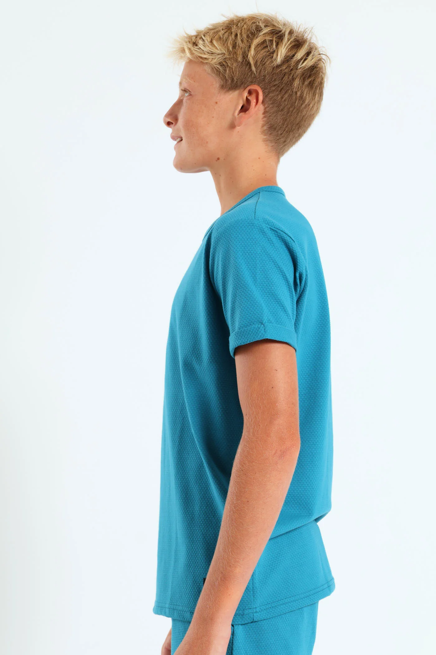 Boys Jacquard Tee - Teal - Image 5
