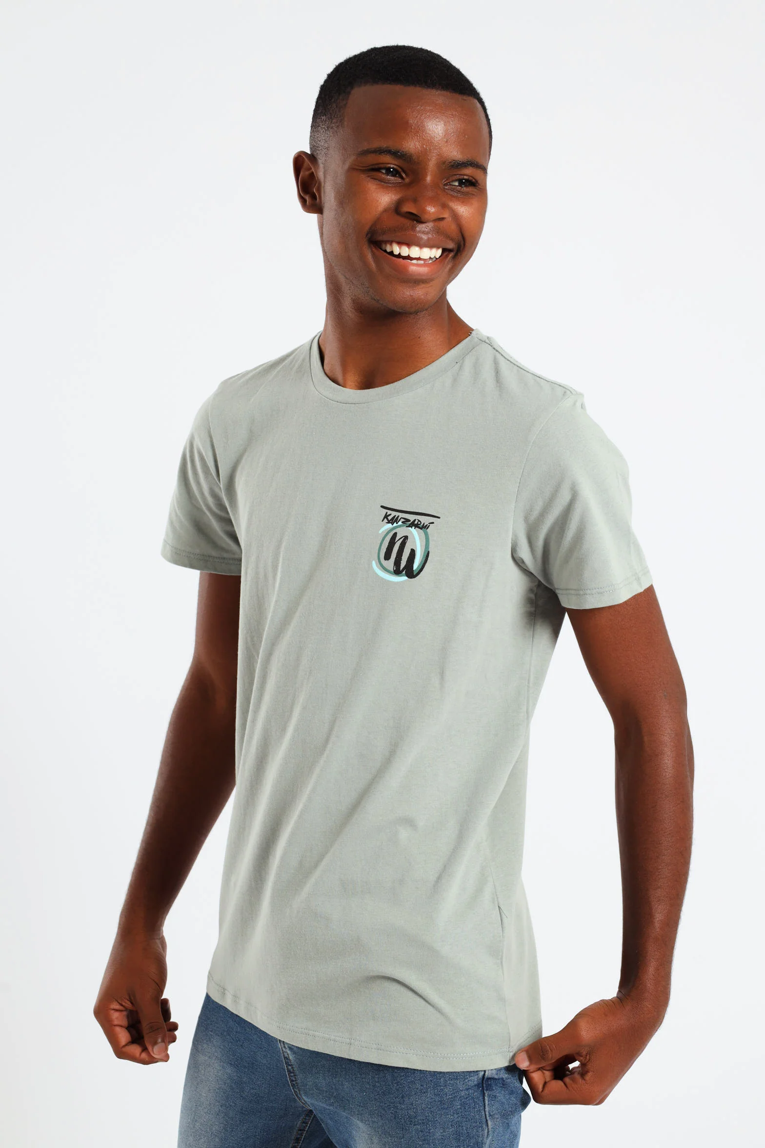 Boys Japanese Dragon Puff Back Printed Tee - Sage - Image 3