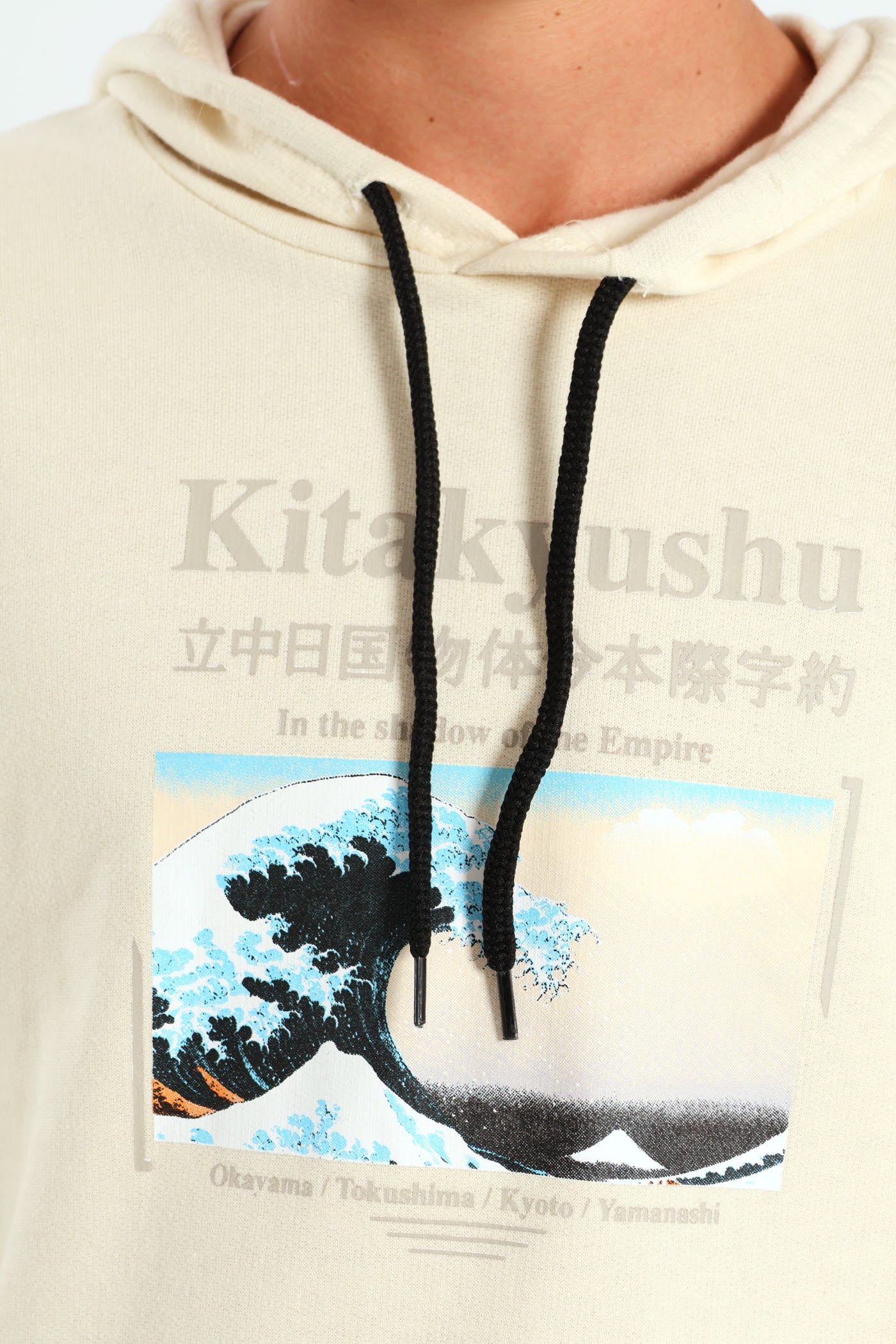 Boys Japanese Wave Hoody - Stone - Image 4