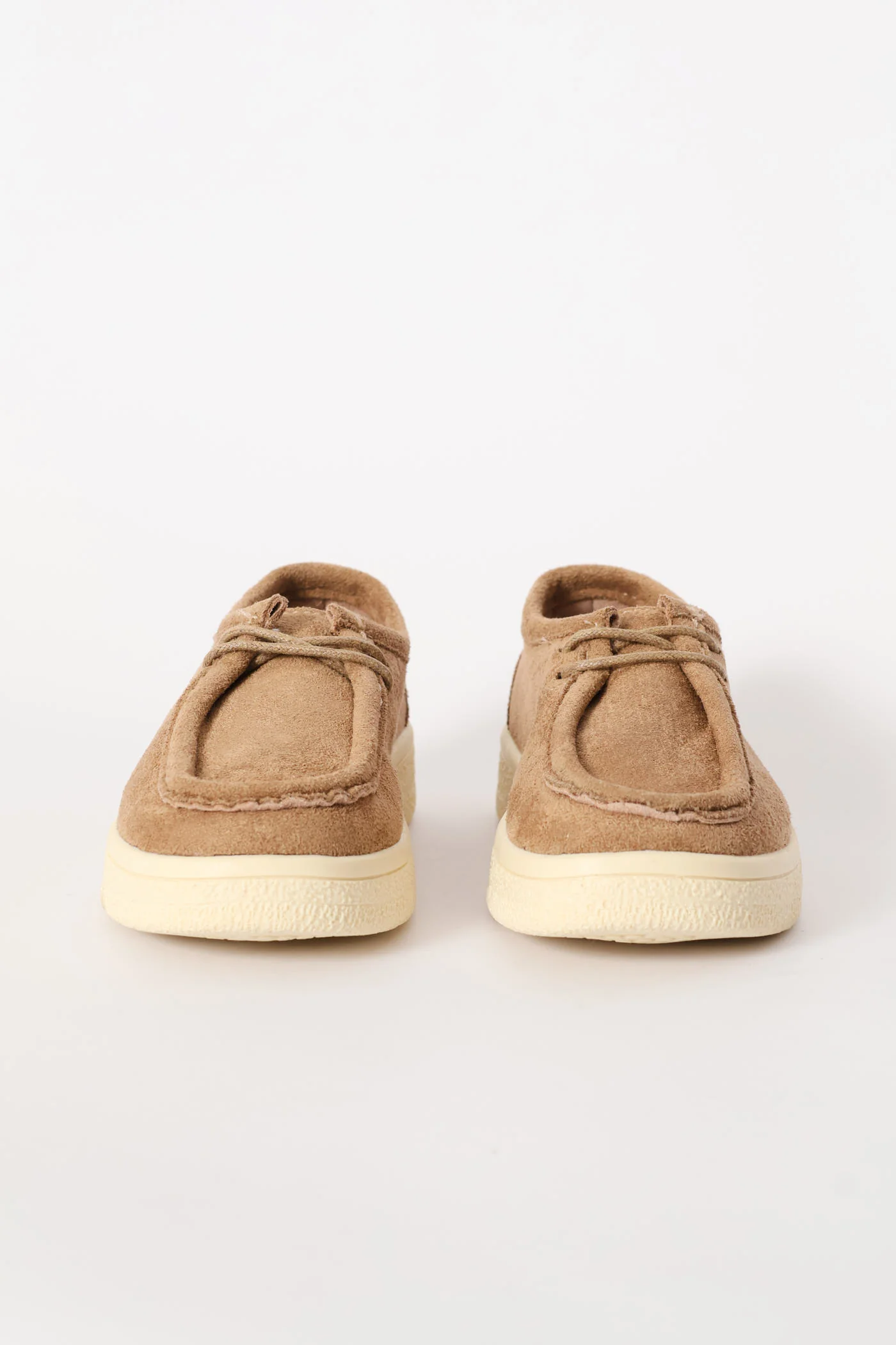 Boys Lace Up Moccasin - Taupe - Image 2