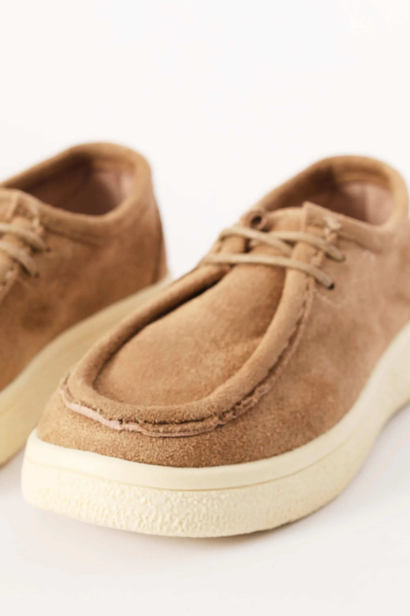 Boys Lace Up Moccasin - Taupe - Image 3