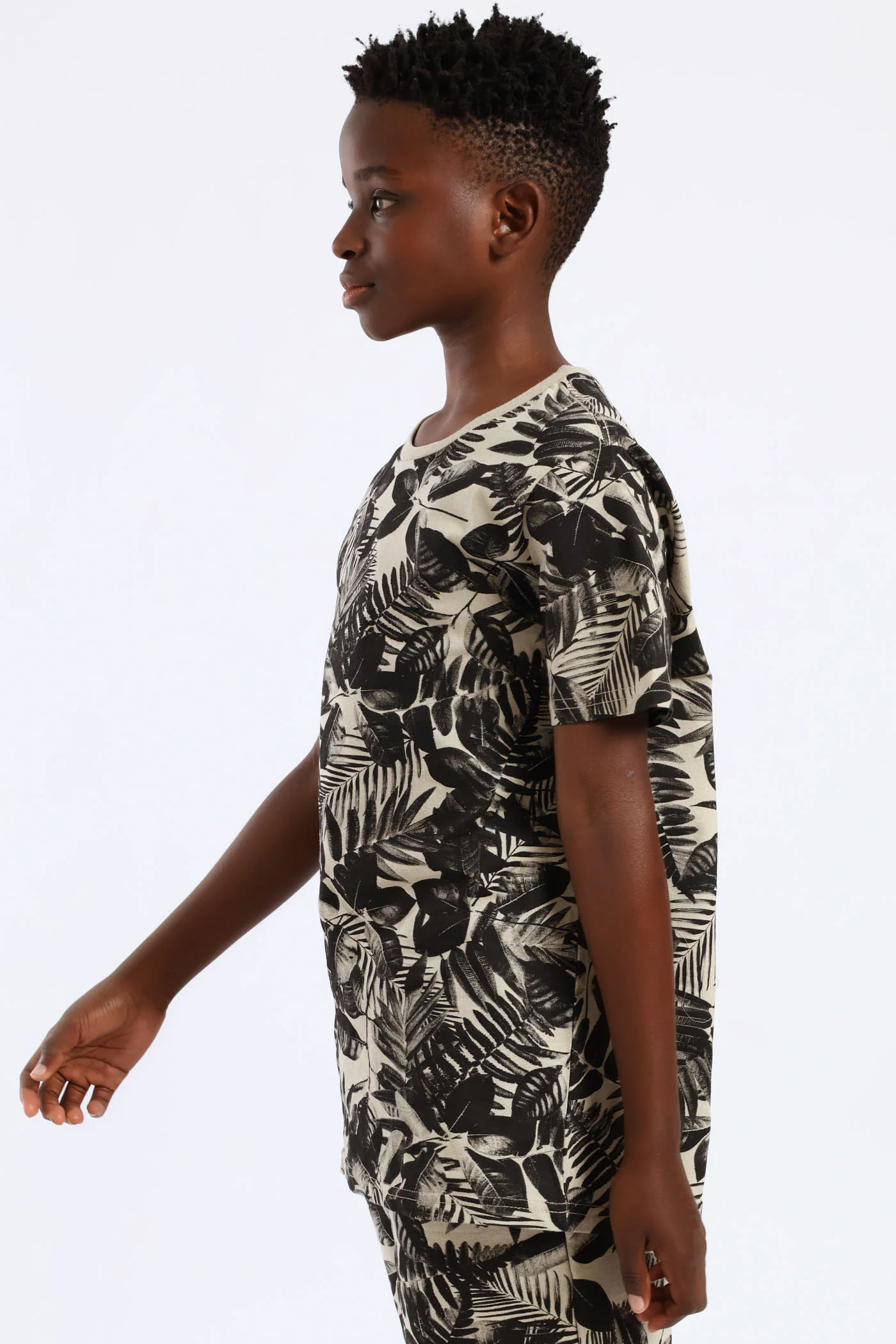 Boys Leaf T-Shirt - Olive - Image 3