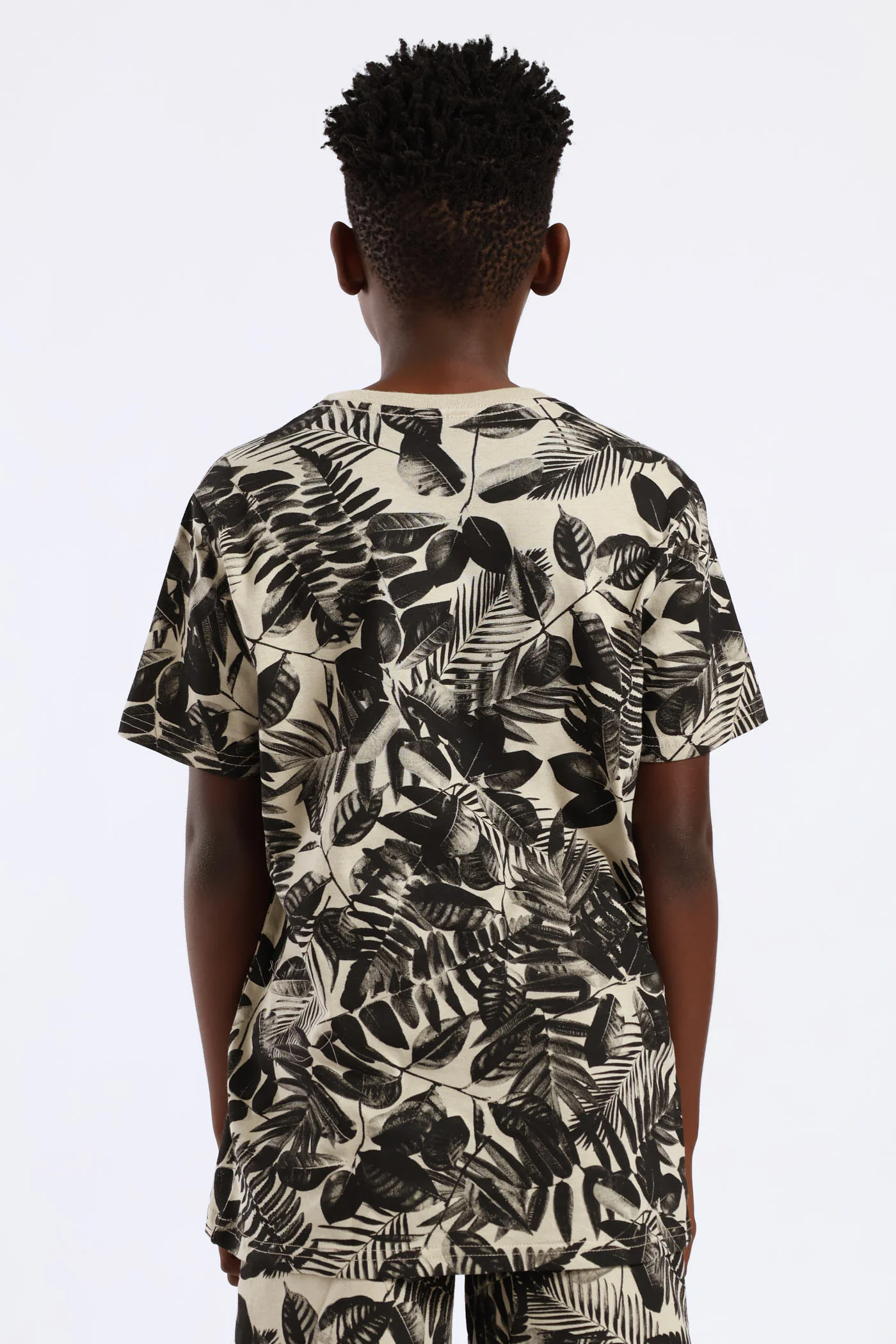 Boys Leaf T-Shirt - Olive - Image 4