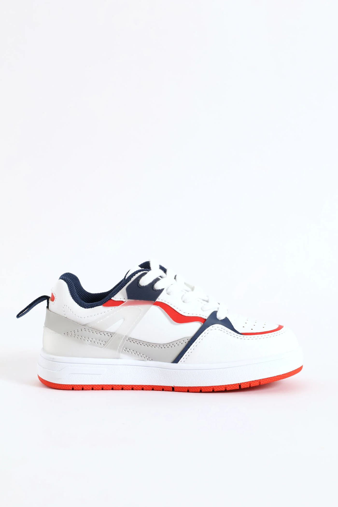 Boys Lilo Court Sneaker - White/Red - Image 4