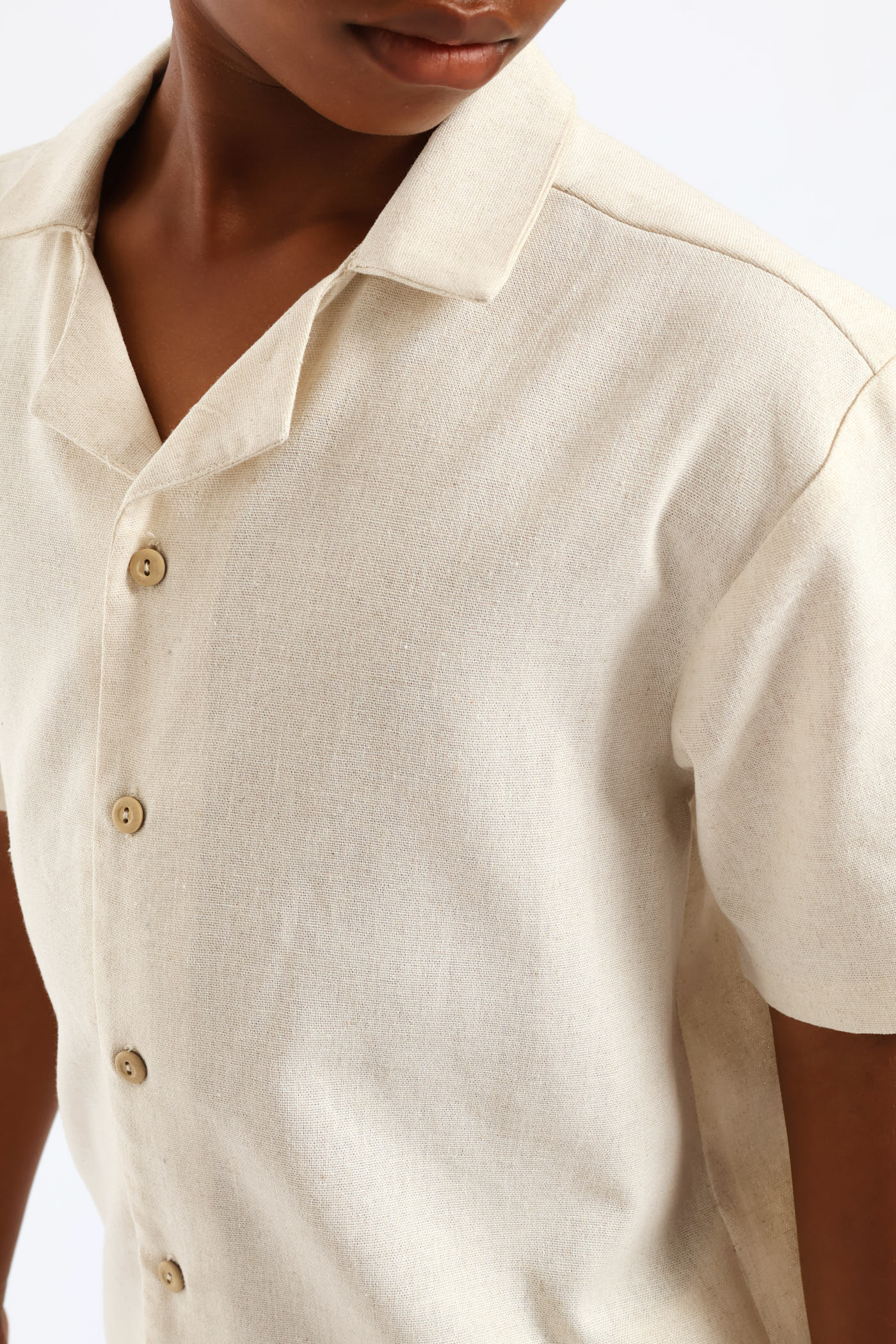 Boys Linen Blend Shirt - Natural - Image 2