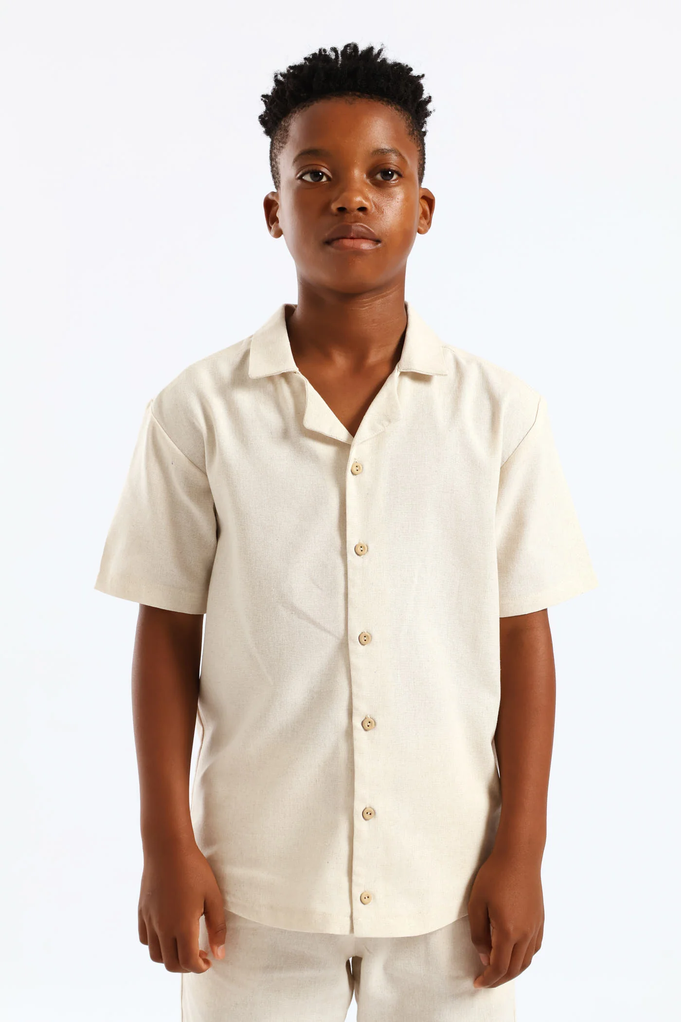 Boys Linen Blend Shirt - Natural - Image 3