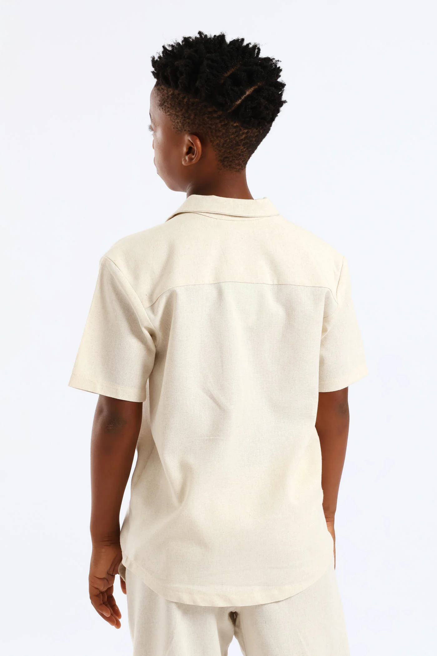 Boys Linen Blend Shirt - Natural - Image 5