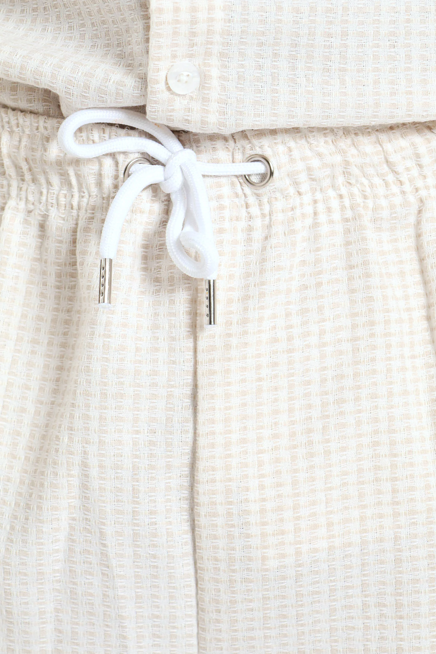 Boys Linen Textured Shorts - Cream - Image 5