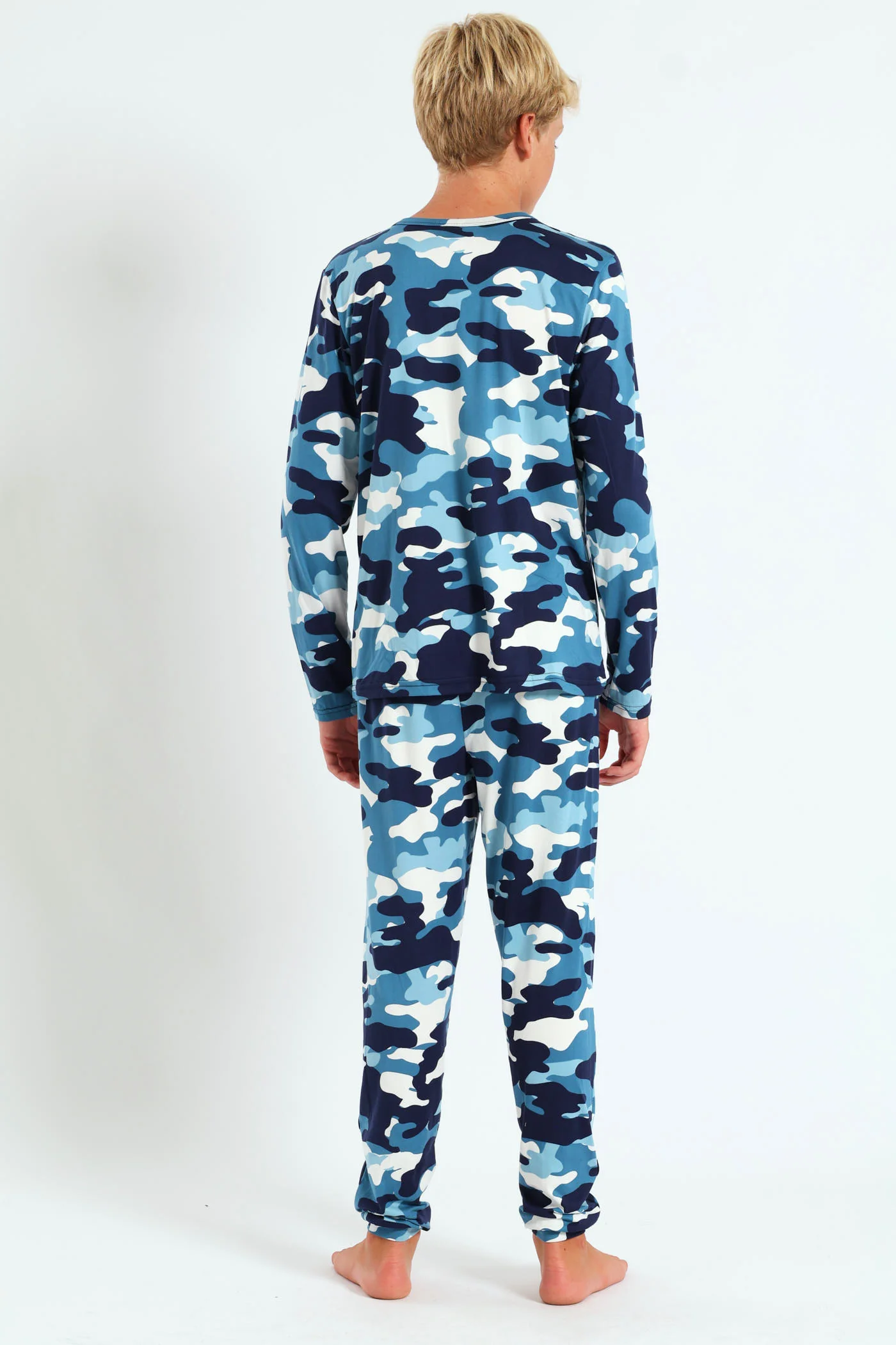 Boys Long Sleeve Camo Print Set - Navy - Image 3