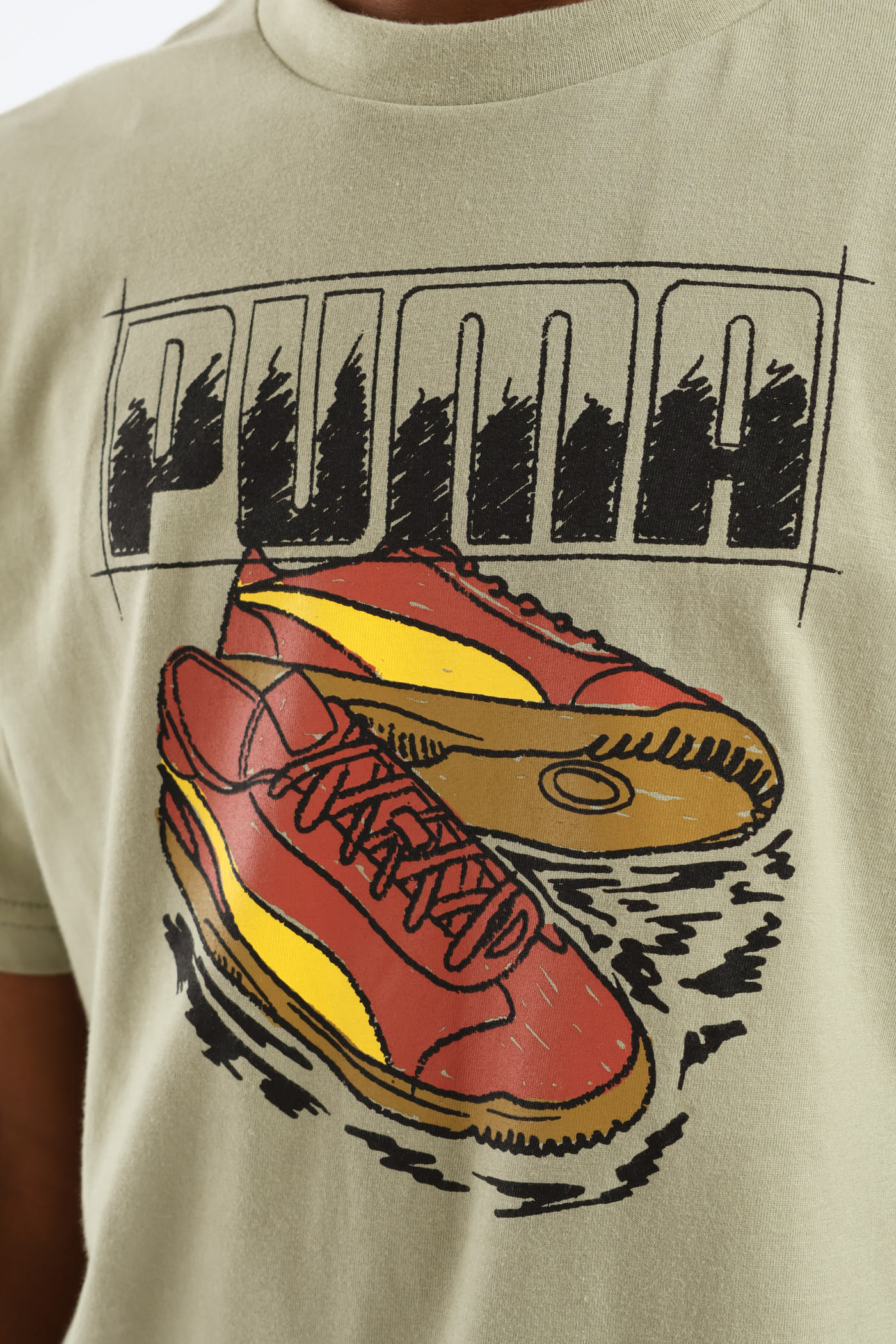 Boys Lux Army Sneaker Print Tee - Green - Image 2
