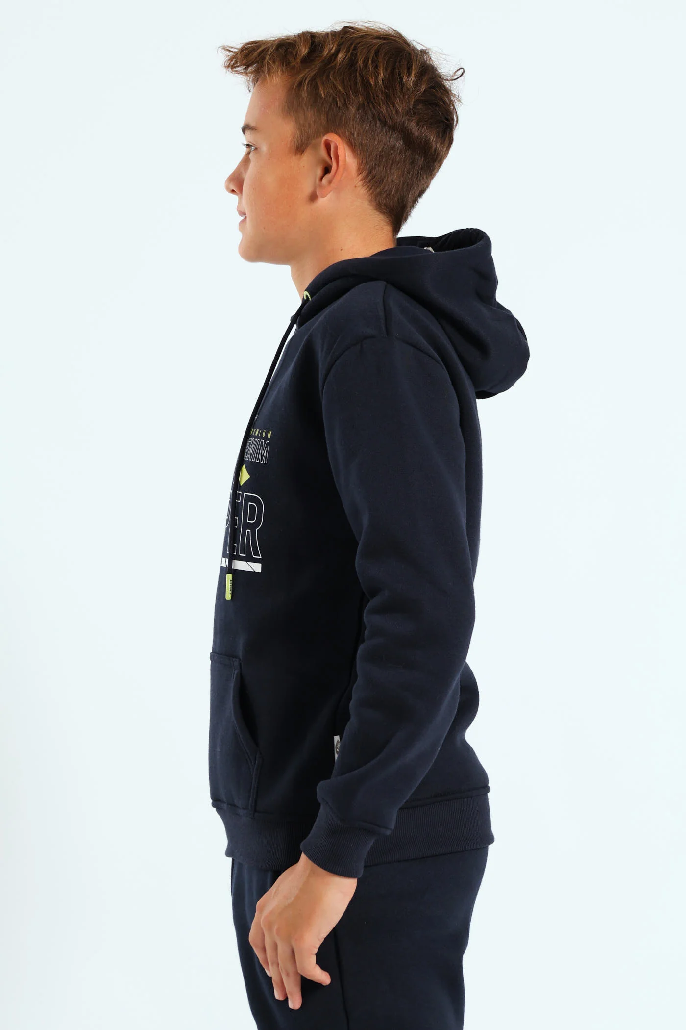 Boys Marco Print Hoodie - Navy - Image 3