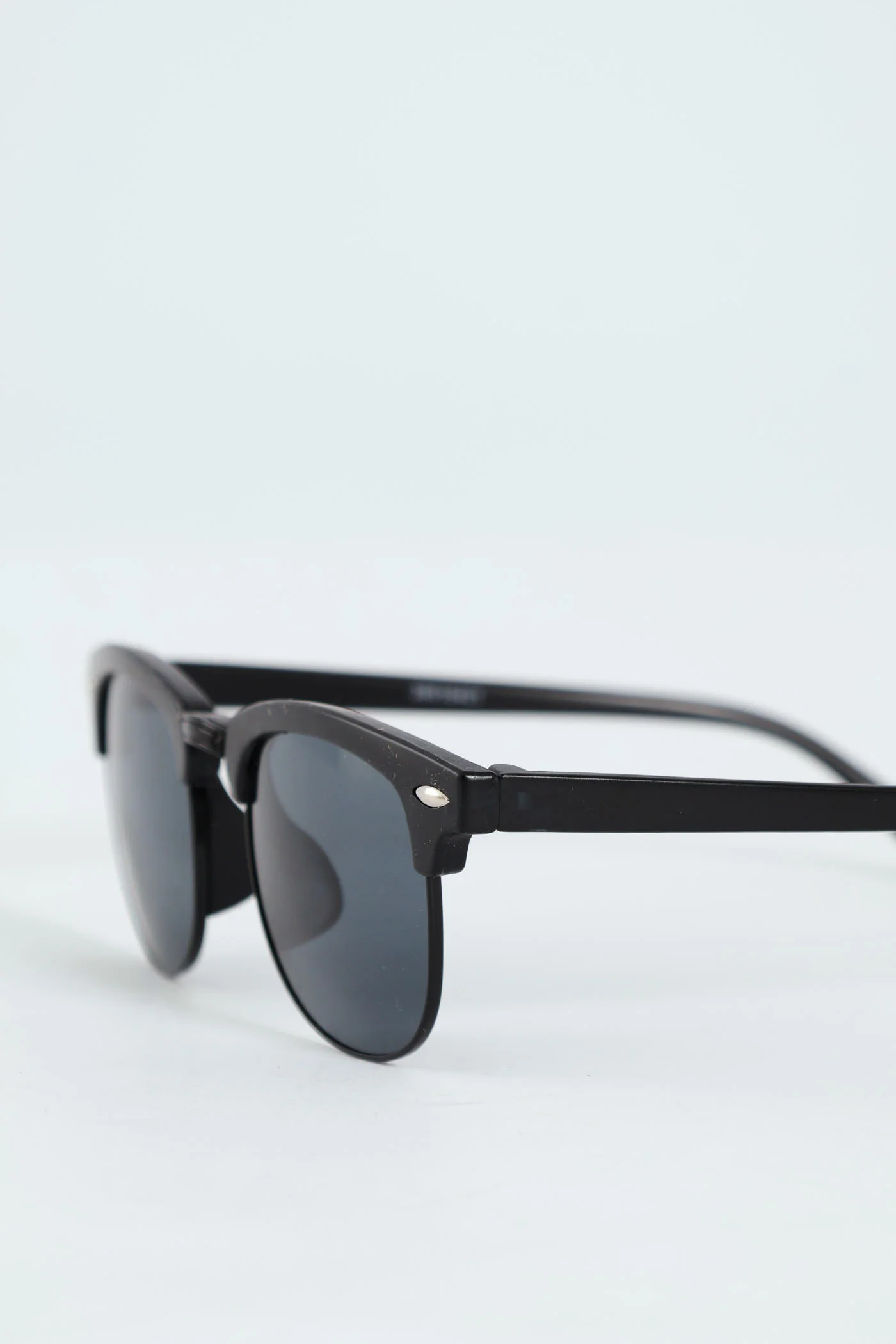 Boys Matte Clubmaster Sunnies - Black - Image 2