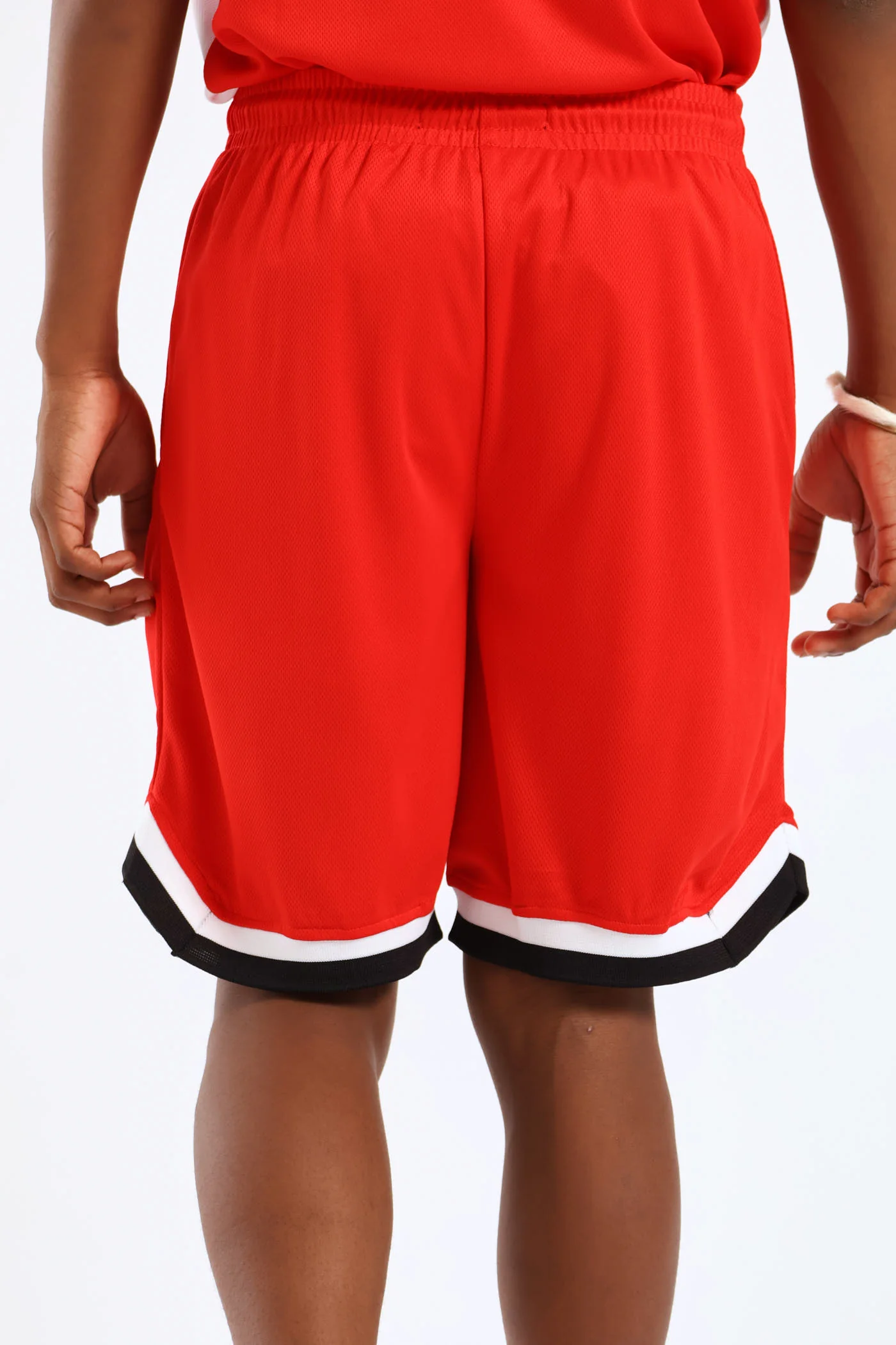 Boys Mesh Sport Shorts - Red - Image 5